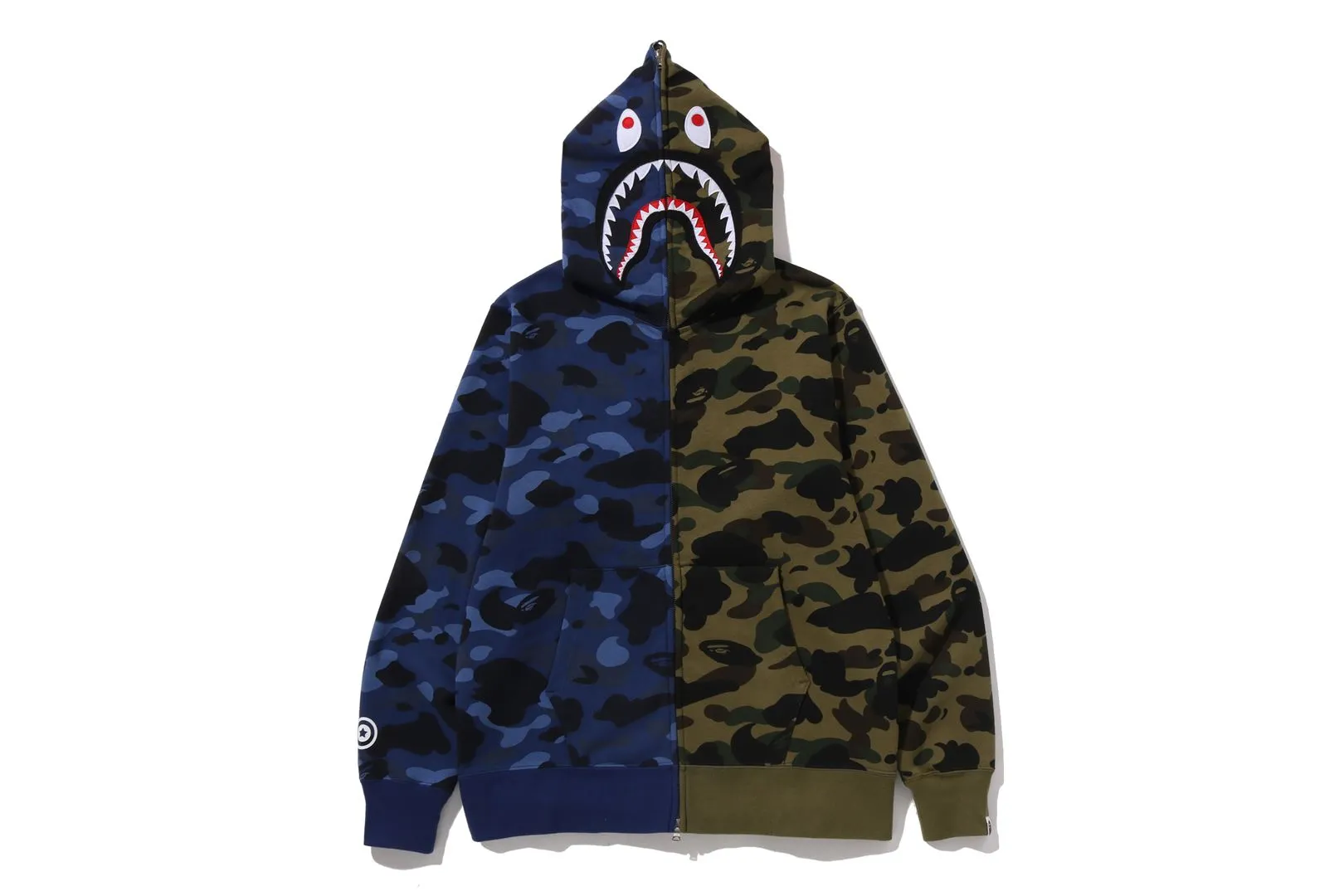 SPLIT CAMO SHARK FULL ZIP HOODIE sold by Bape product image thumbnail 3