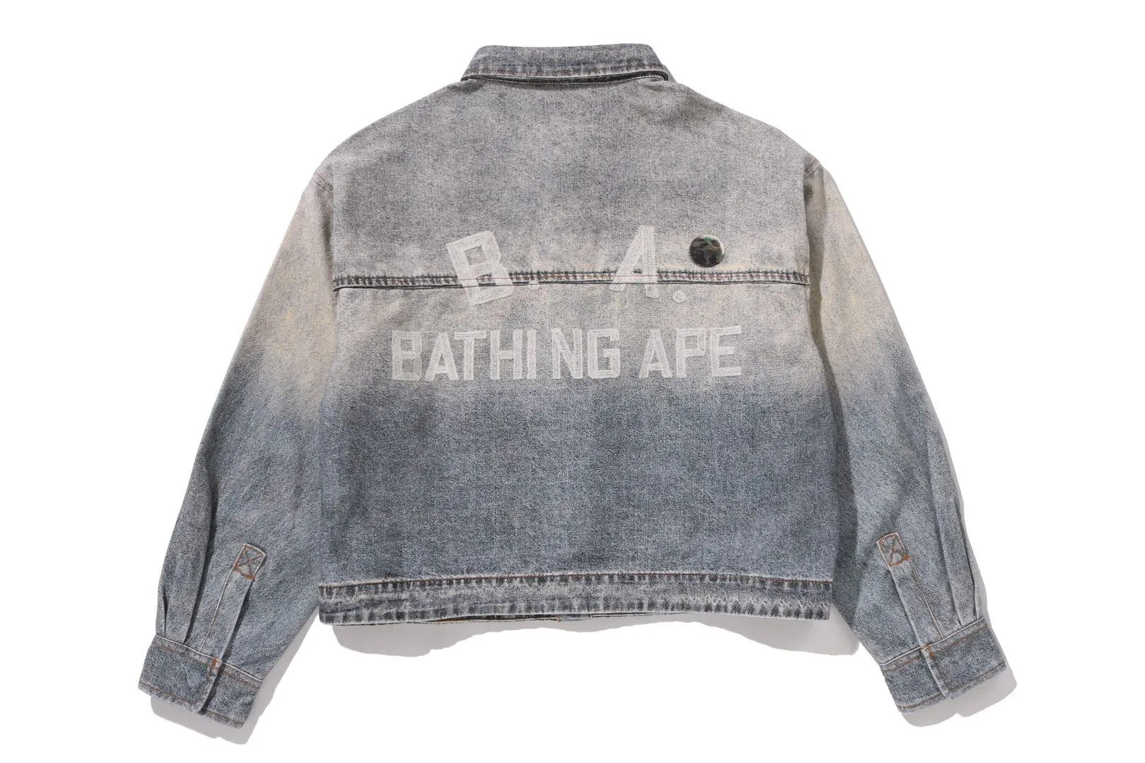 FAKE PRINT MULTI LOGO DENIM CROPPED SHIRT sold by Bape product image thumbnail 4