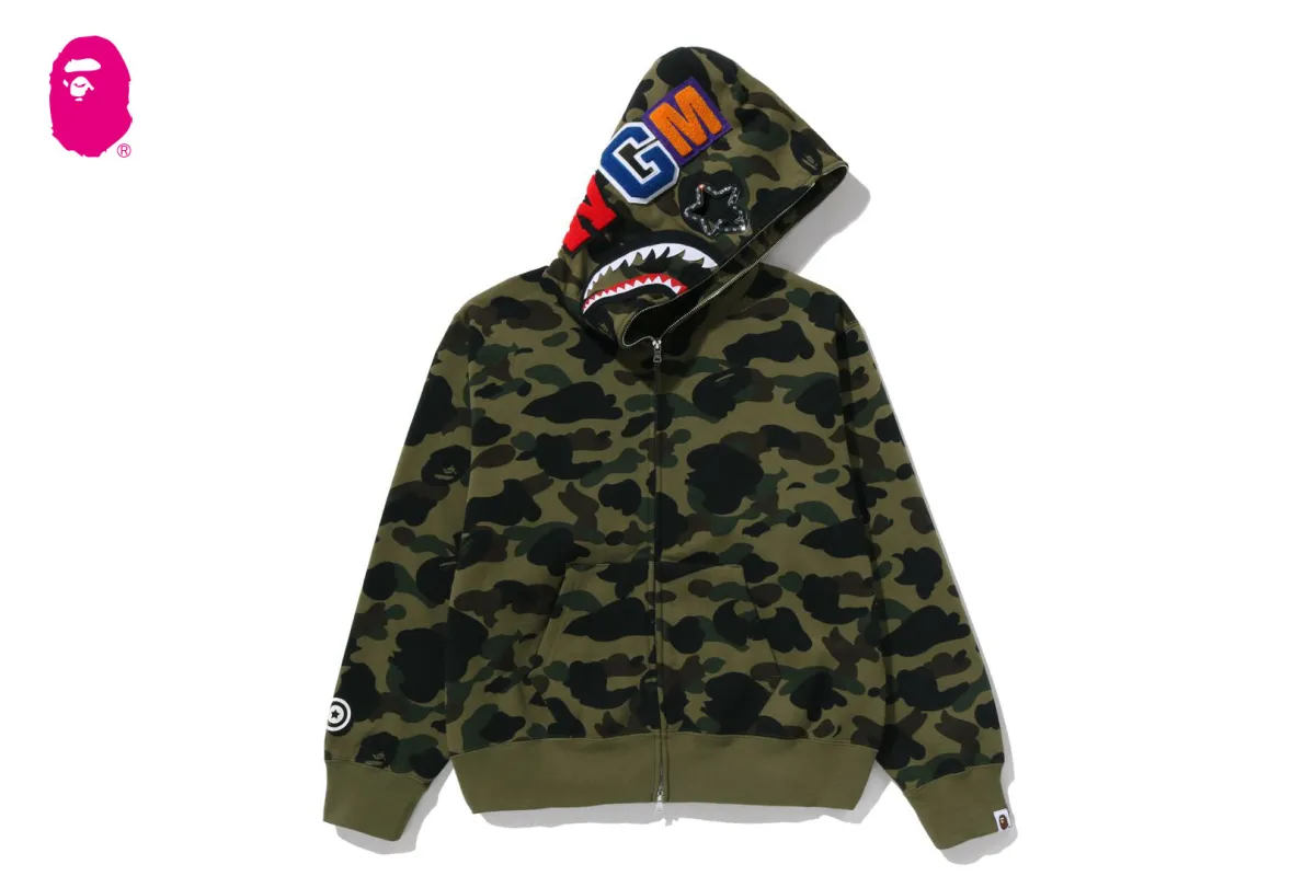 1ST CAMO SHARK FULL ZIP HOODIE made by Bape