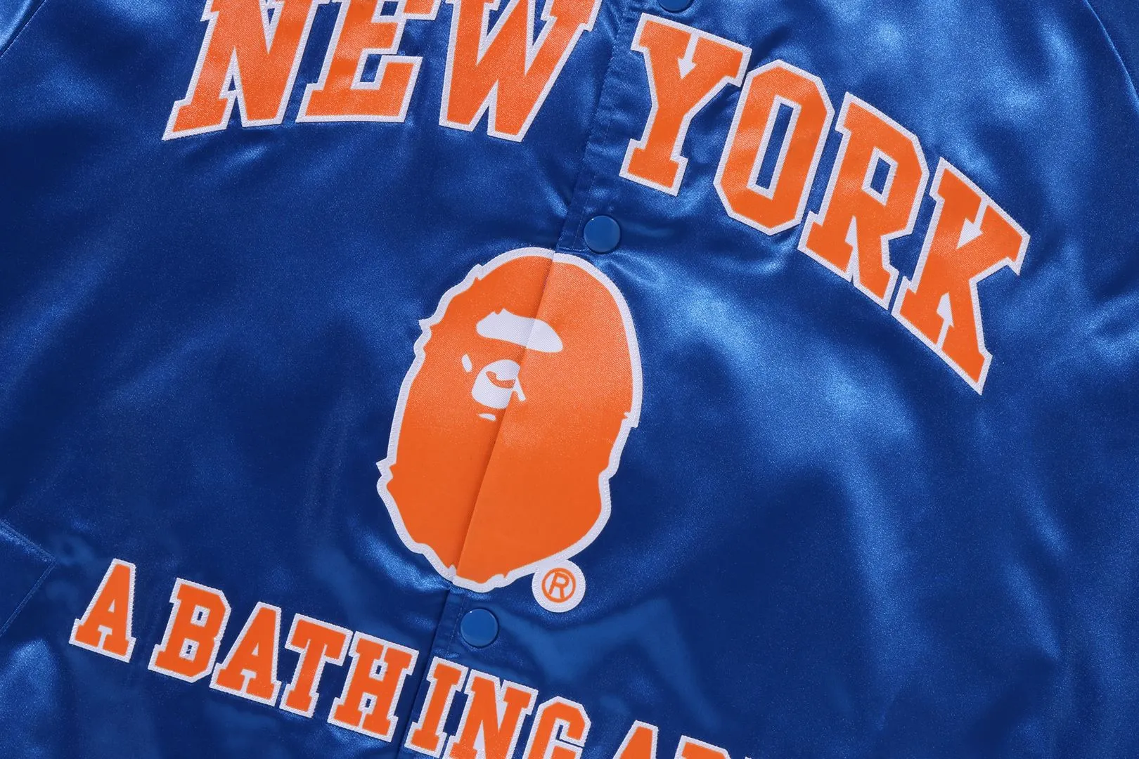 【 BAPE X M&N NBA 】NEW YORK KNICKS SATIN JACKET sold by Bape product image thumbnail 4
