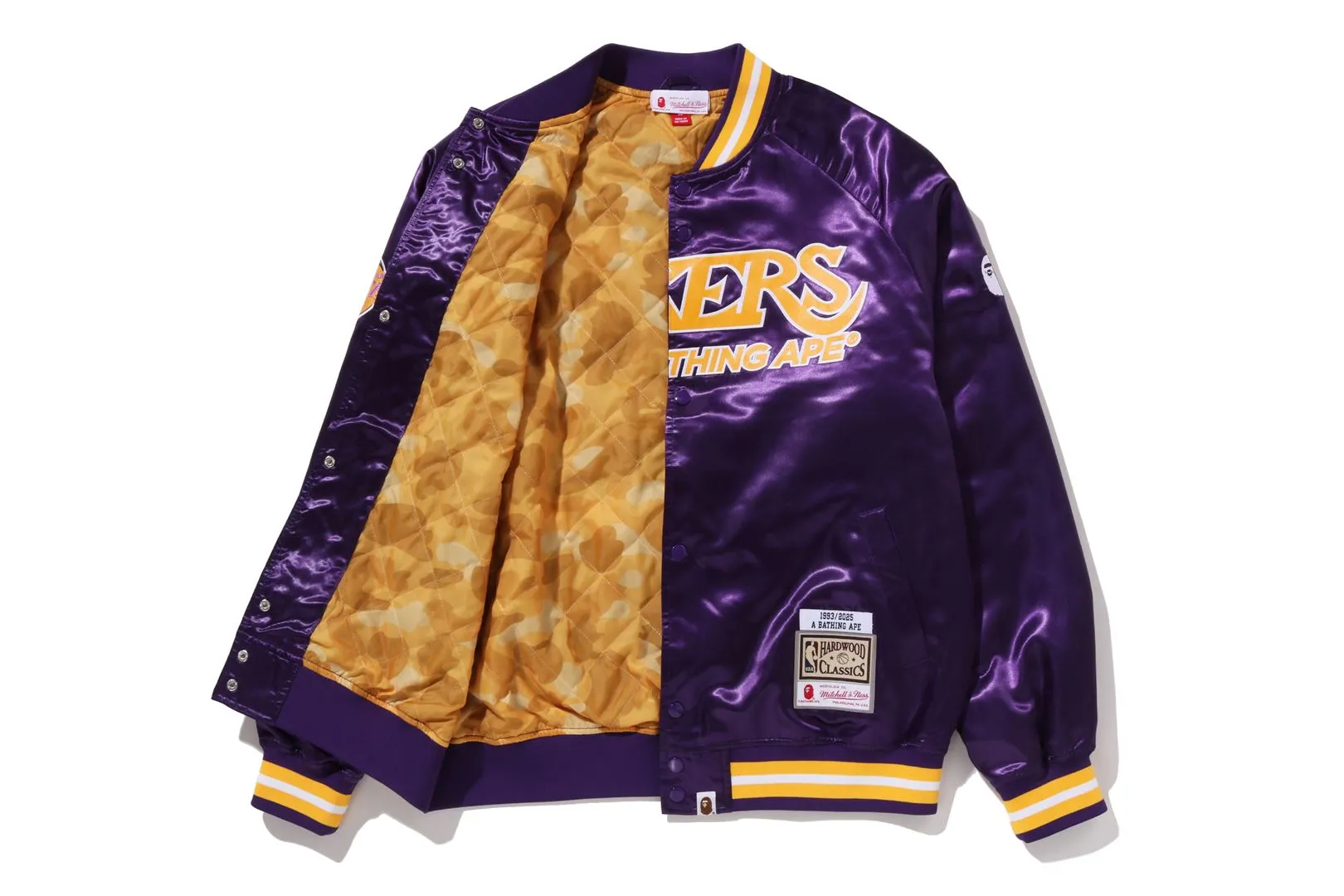 【 BAPE X M&N NBA 】LOS ANGELES LAKERS SATIN JACKET sold by Bape product image thumbnail 2