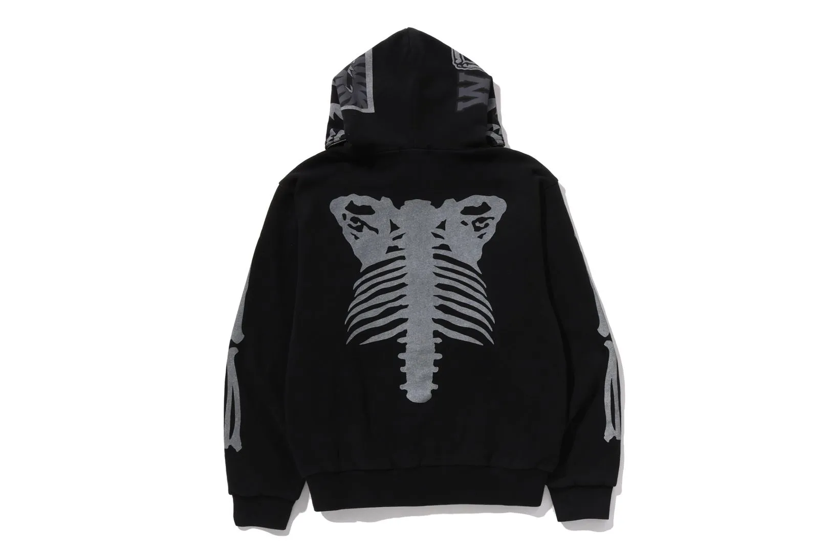 SKELETON SHARK HEAVY WASHED CROPPED FIT FULL ZIP HOODIE sold by Bape product image thumbnail 3