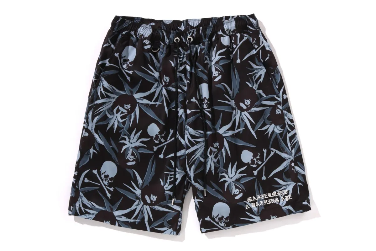 【 BAPE X MMJ 】TROPICAL SKULL CAMO RELAXED FIT SHORTS 16TH made by Bape