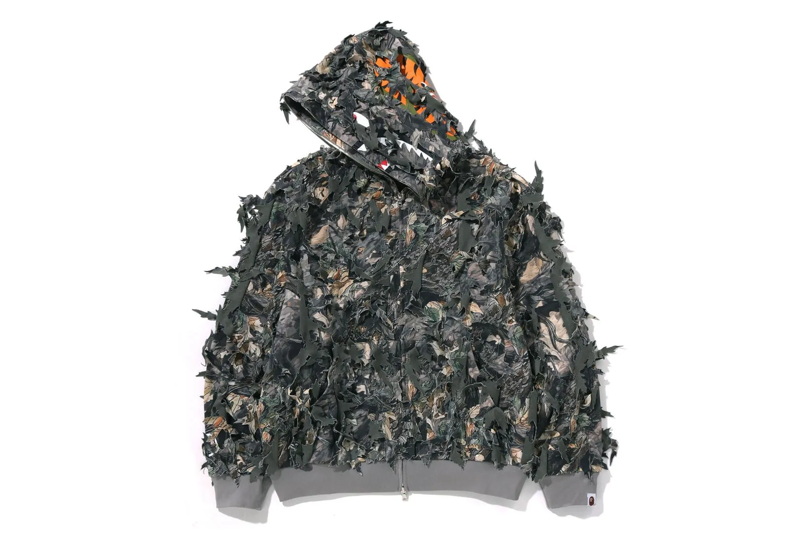 TREE EDGE CAMO LASER CUT CROPPED SHARK FULL ZIP HOODIE sold by Bape product image thumbnail 2