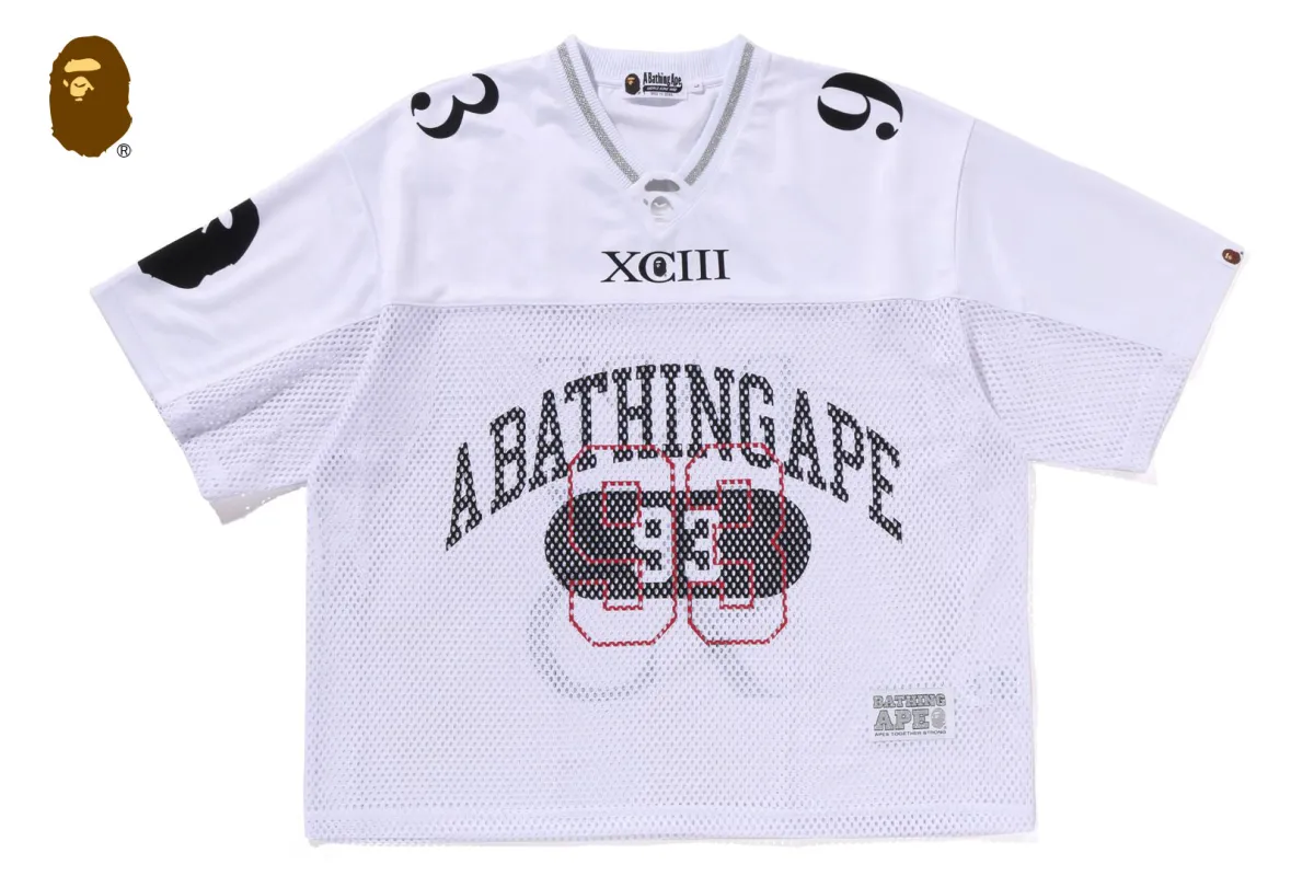LINE CAMO MULTI LOGO RELAXED FIT FOOTBALL JERSEY sold by Bape