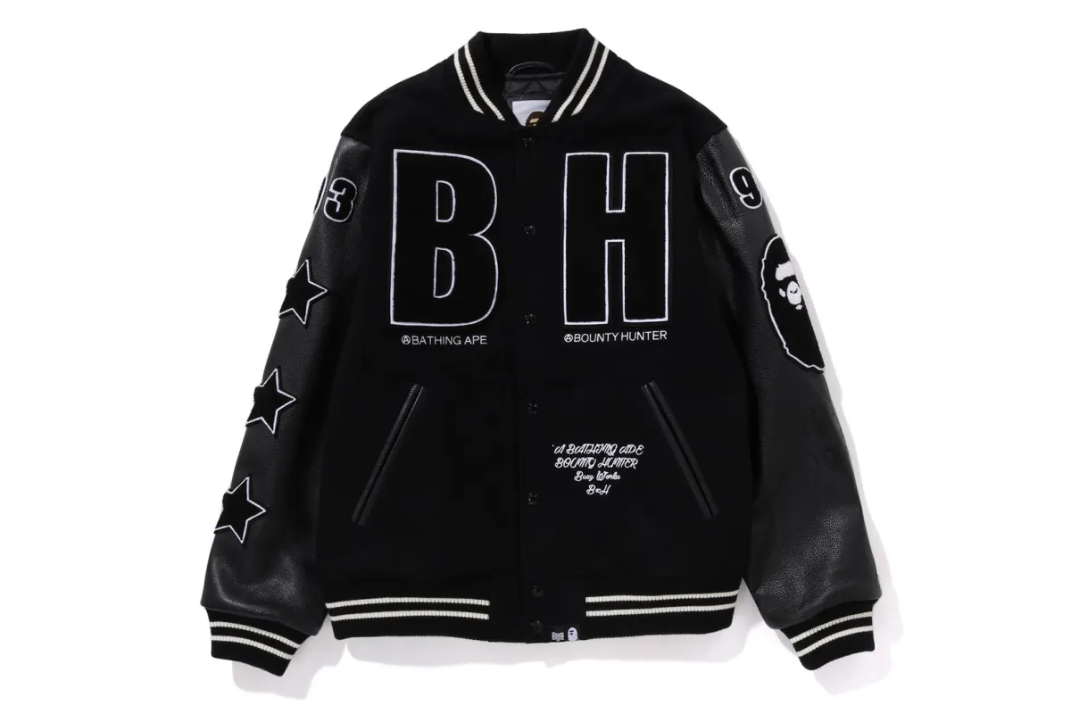 【 BAPE X BOUNTY HUNTER 】VARSITY JACKET made by Bape