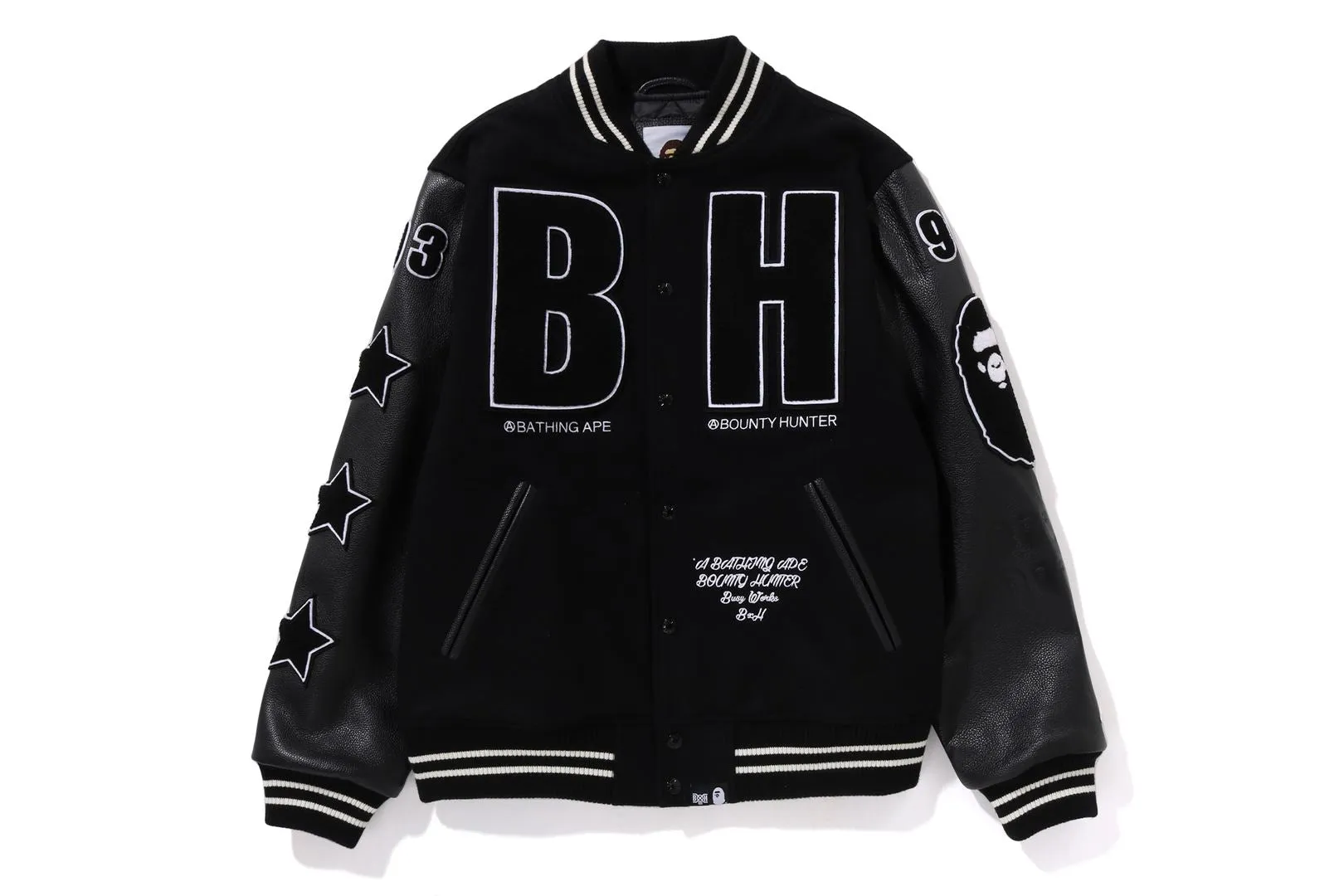 【 BAPE X BOUNTY HUNTER 】VARSITY JACKET sold by Bape