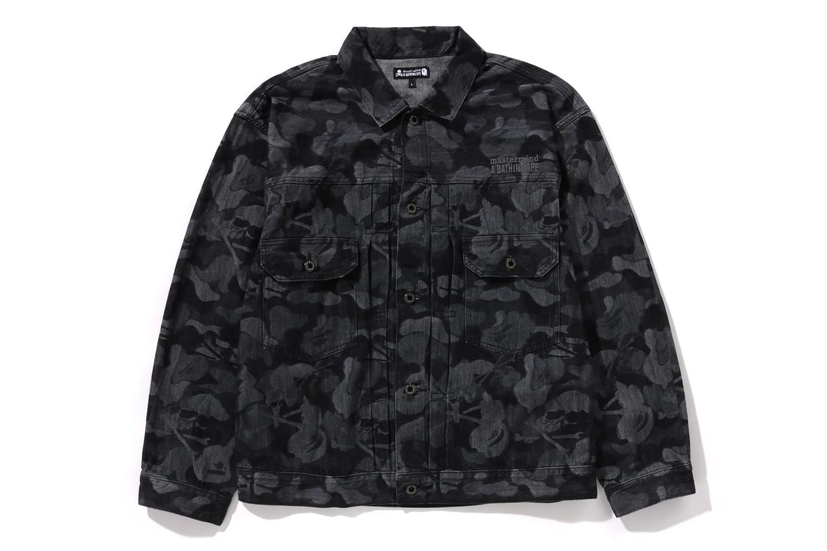 【 BAPE X MMJ 】SKULL CAMO 12 OZ DENIM JACKET 14TH sold by Bape