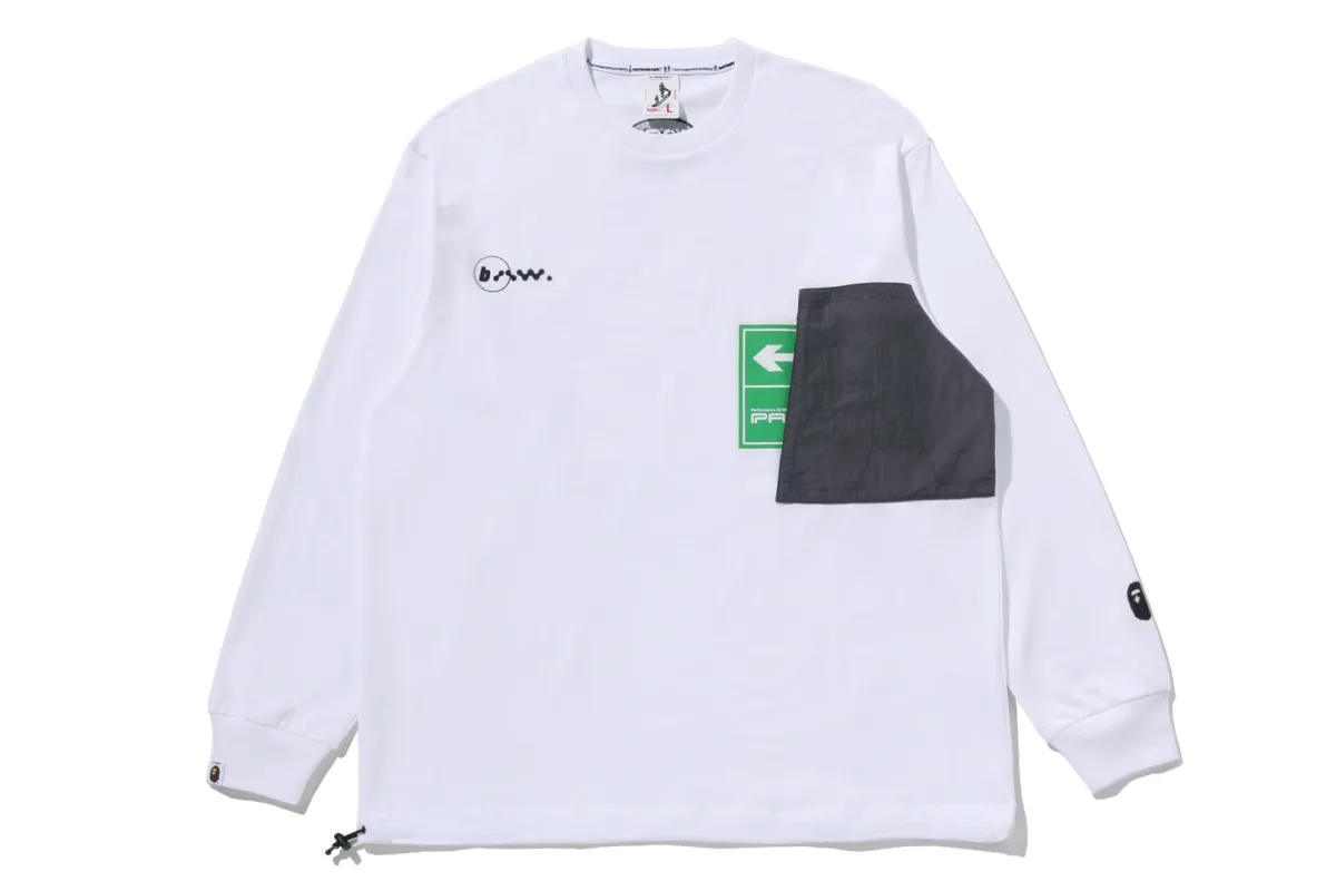 【 BAPE BY KAZUKI KURAISHI 】“EXIT” POCKET LONG SLEEVES TEE made by Bape