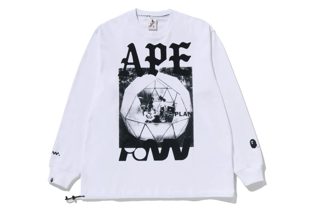 【 BAPE BY KAZUKI KURAISHI 】“APE PAW GEO” LONG SLEEVES TEE made by Bape