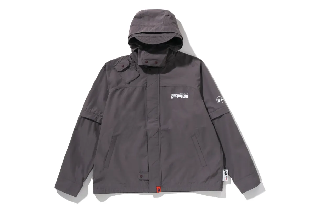 【 BAPE BY KAZUKI KURAISHI 】3-LAYER SHO-ENE DETACHABLE HOODED RAIN JACKET made by Bape