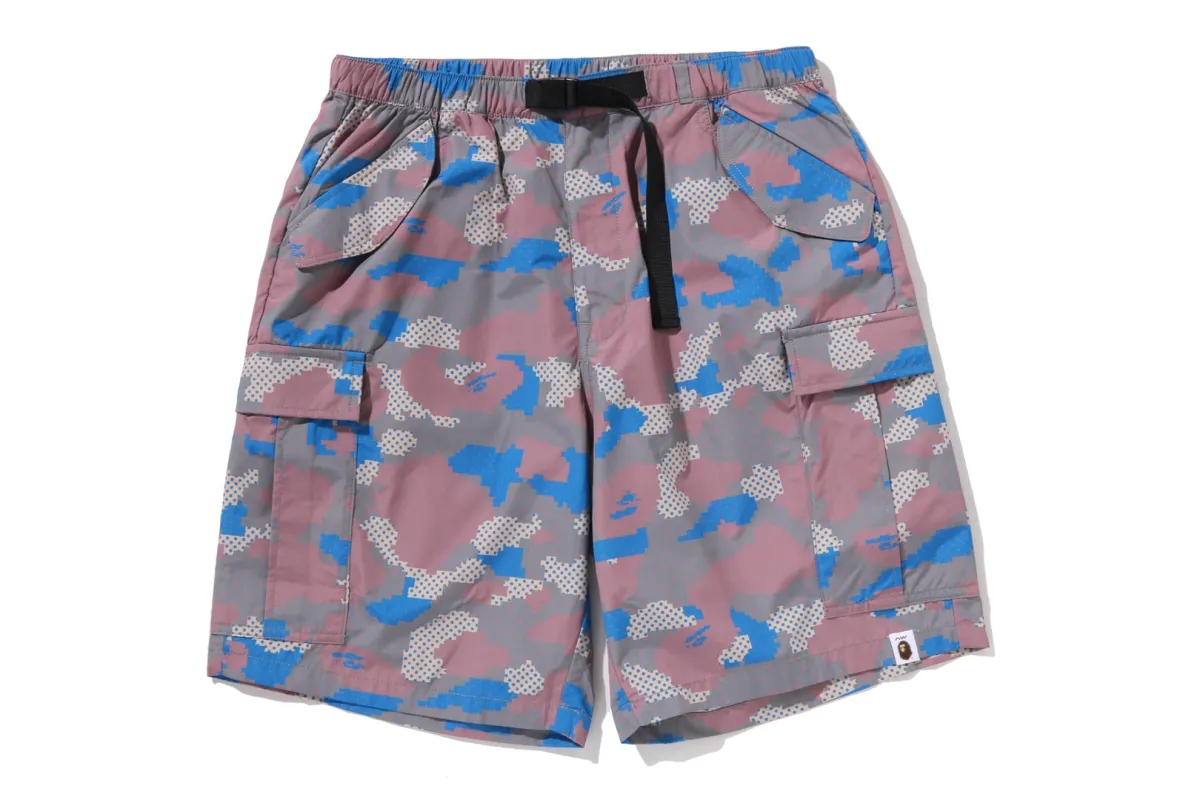 【 BAPE BY KAZUKI KURAISHI 】3-LAYER DIGITAL 1ST CAMO DOT BELTED SHORTS made by Bape