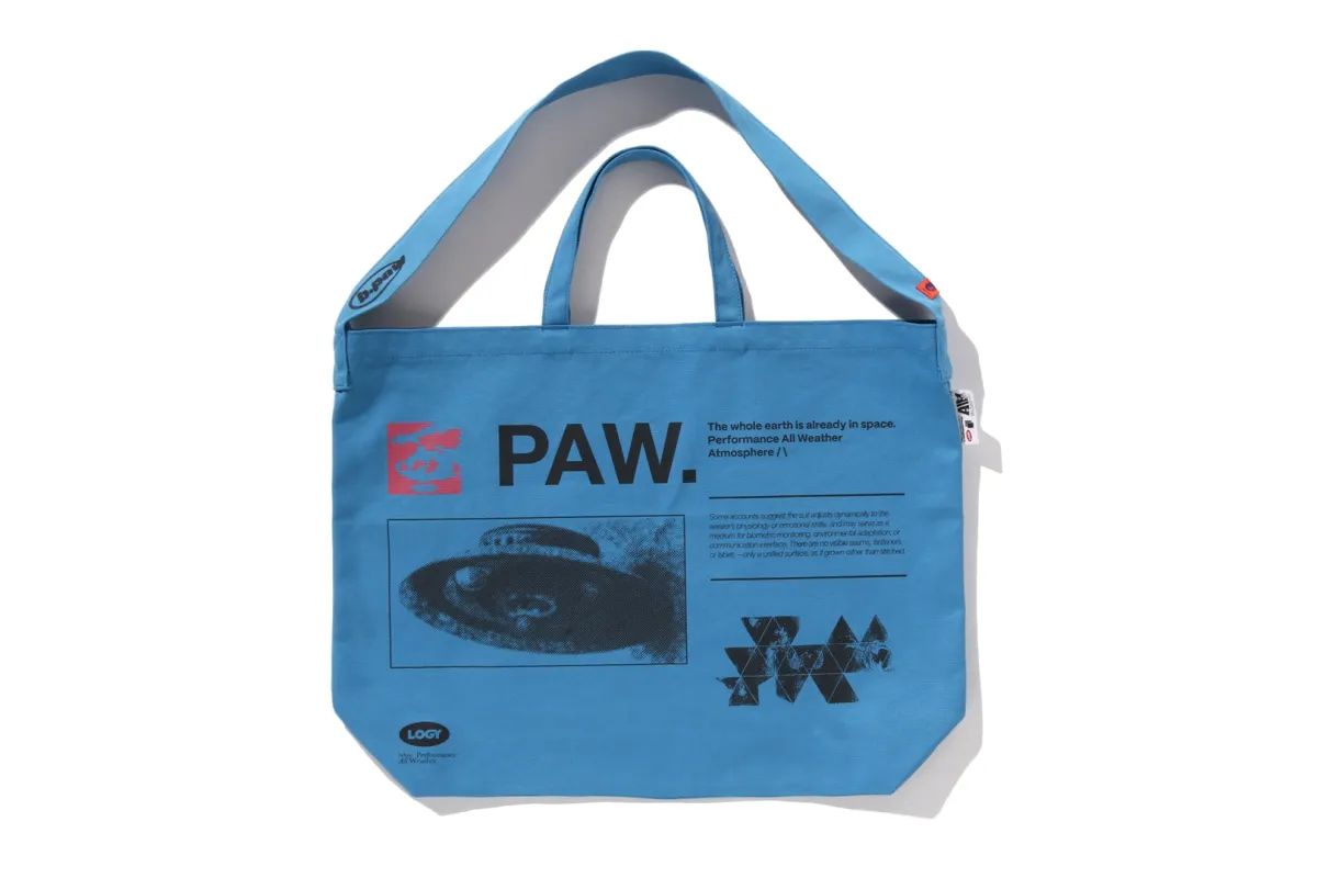 【 BAPE BY KAZUKI KURAISHI 】"WHOLE EARTH" 2-WAY CANVAS TOTE BAG made by Bape