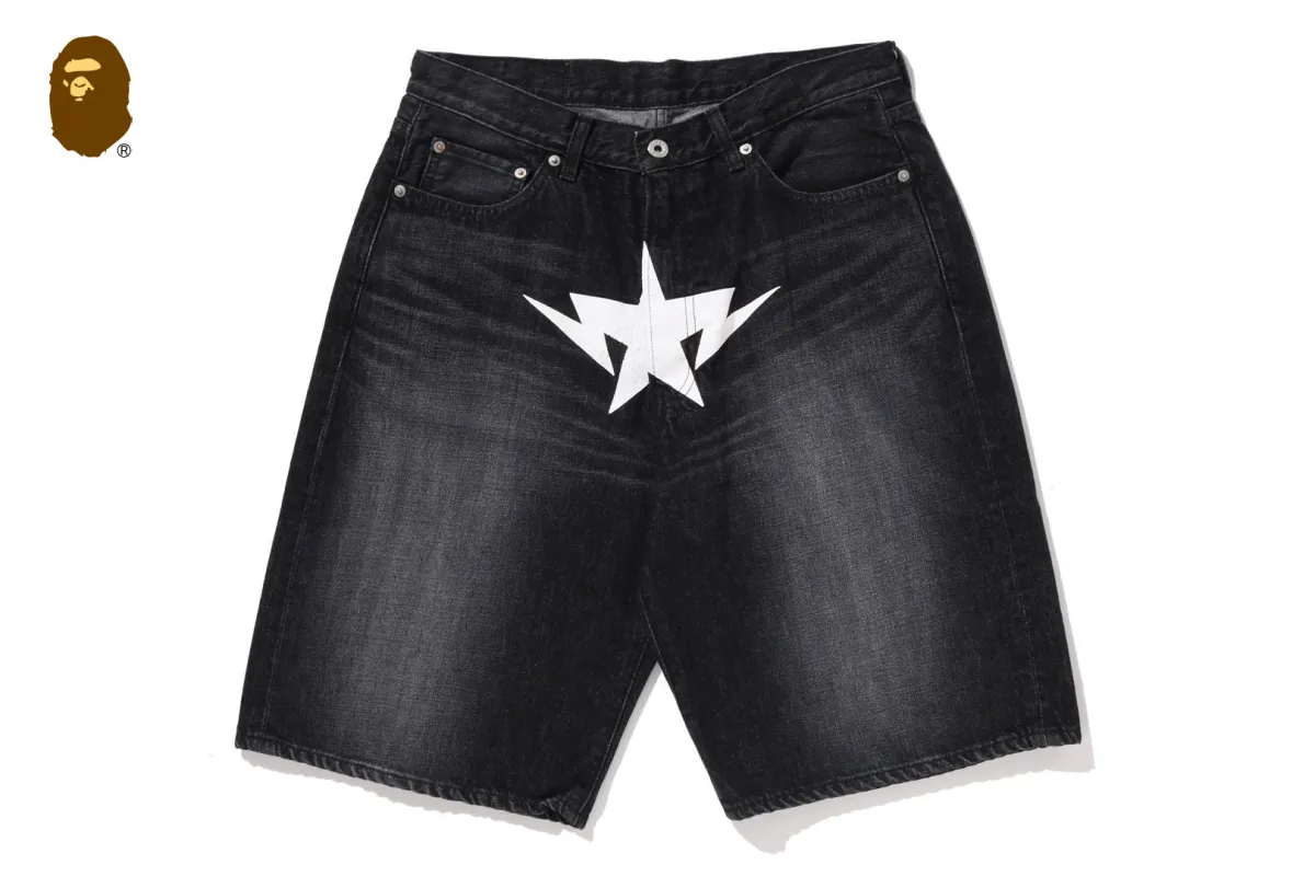 TWIN STA RELAXED FIT DENIM SHORTS made by Bape