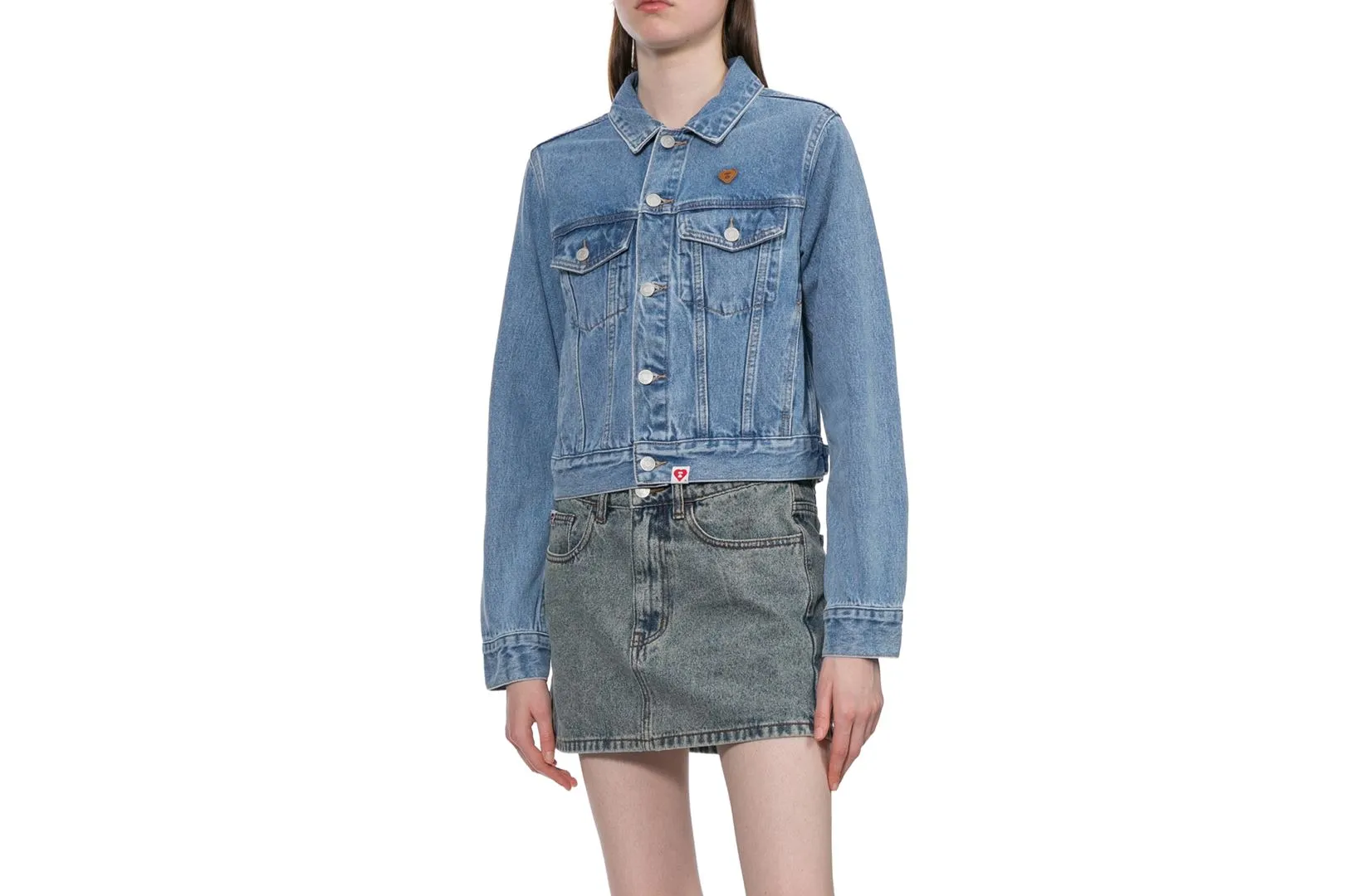 PU BADGE WASHED DENIM JACKET sold by Bape product image thumbnail 3