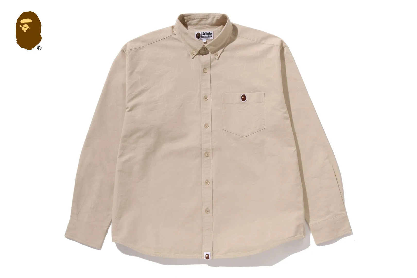 ONE POINT LINE CAMO JACQUARD OXFORD LS SHIRT sold by Bape