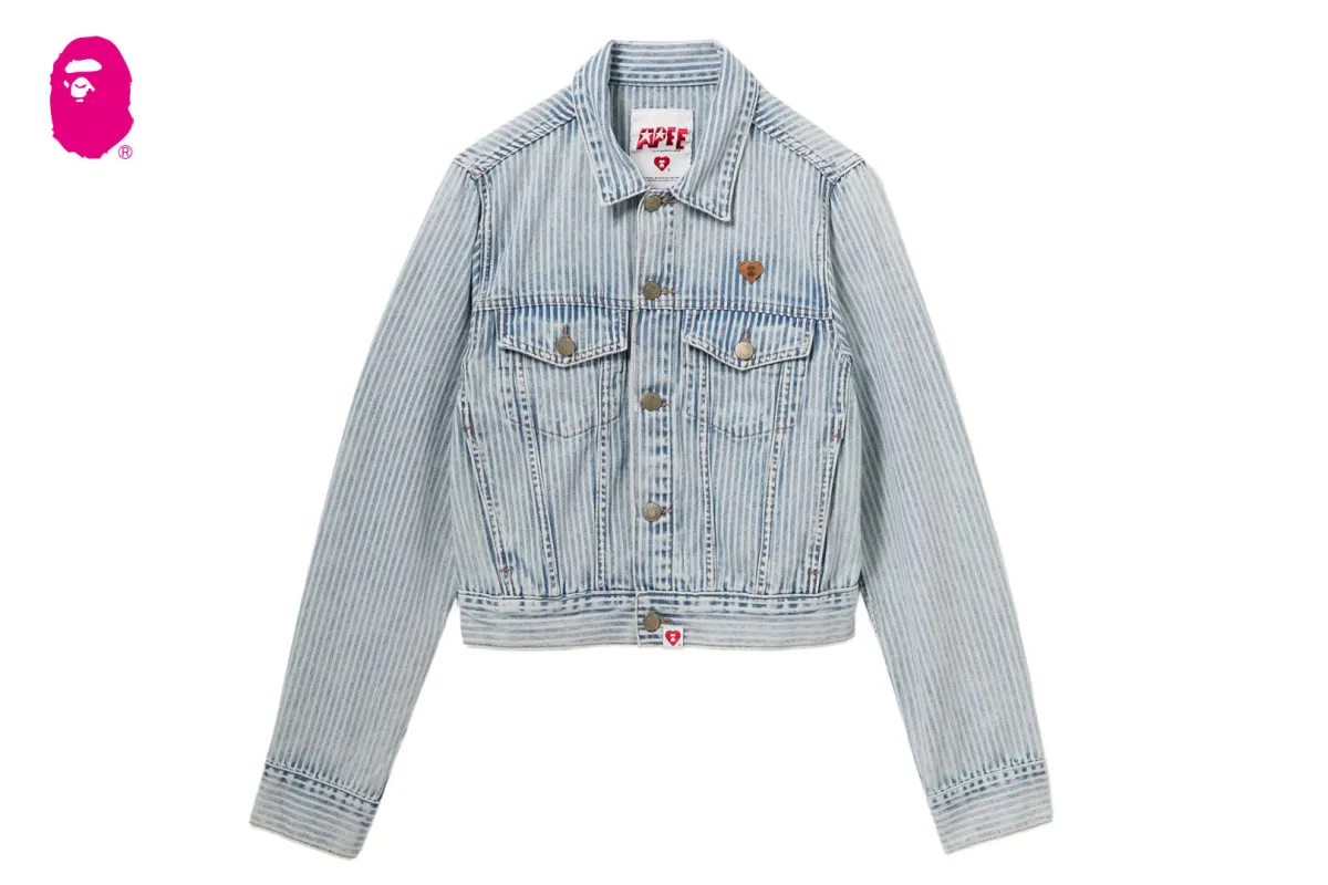 INDIGO STRIPE DENIM JACKET made by Bape