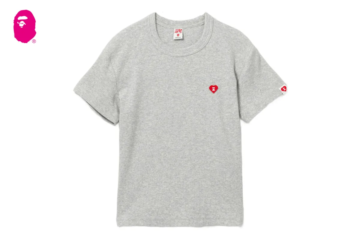 HEART BADGE RIB TEE made by Bape
