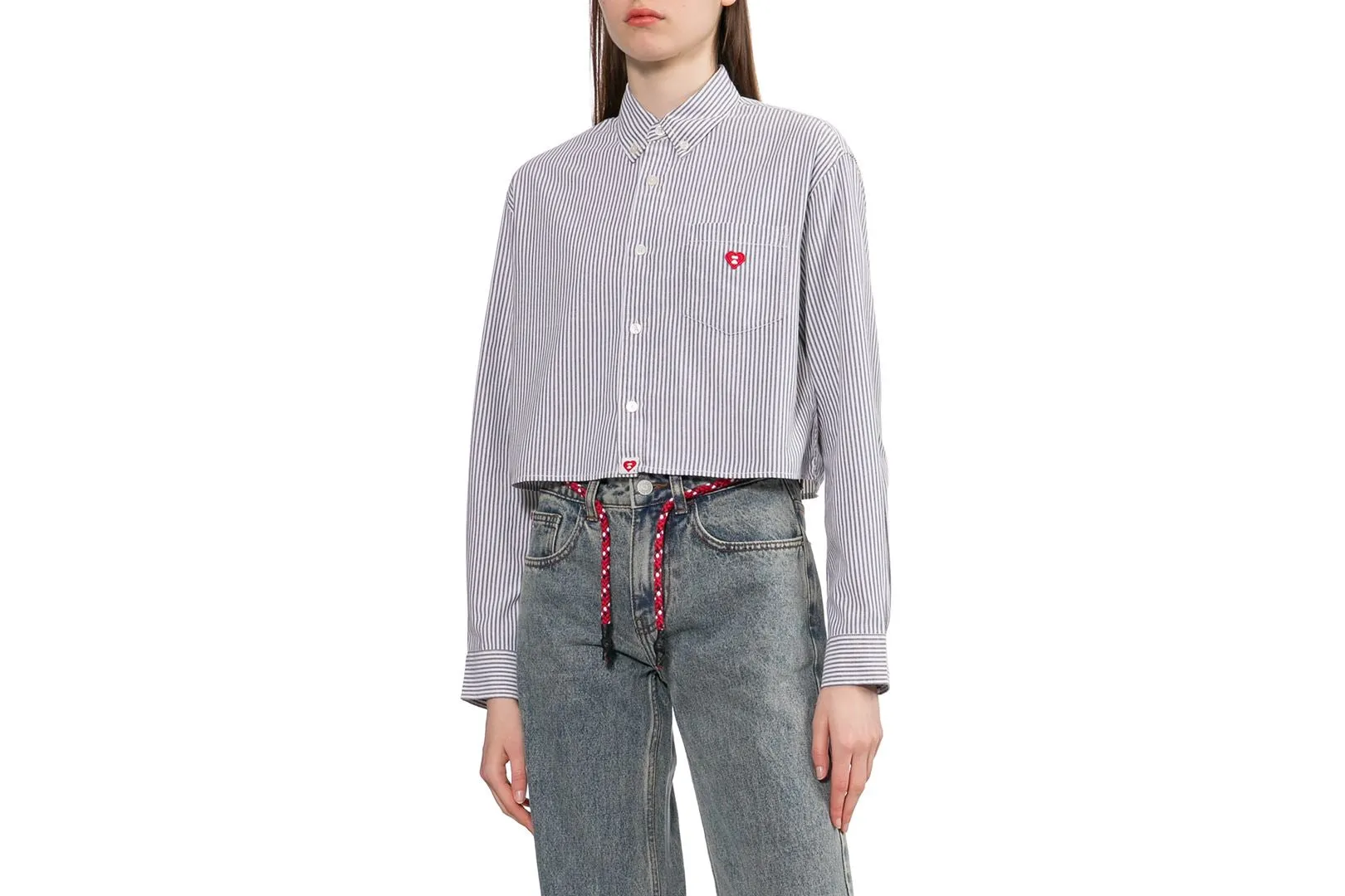 EMBRO BADGE STRIPE CROPPED SHIRT sold by Bape product image thumbnail 3
