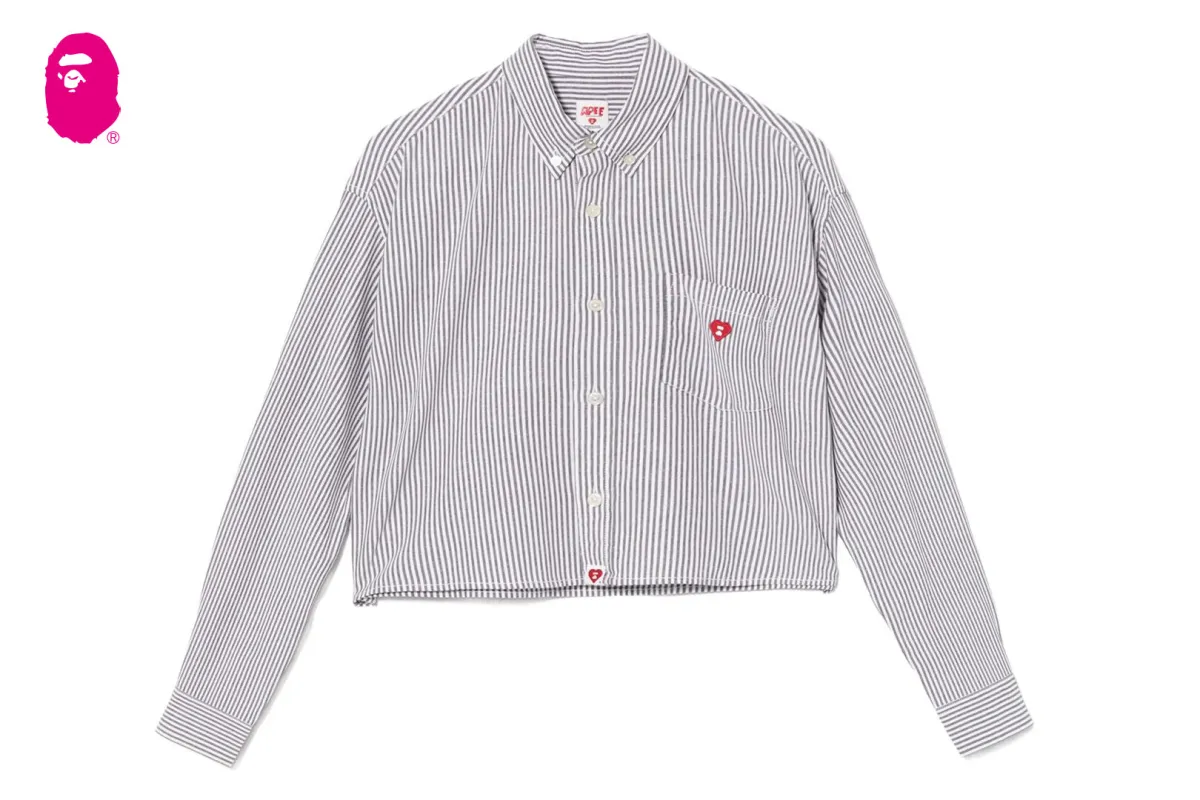 EMBRO BADGE STRIPE CROPPED SHIRT made by Bape