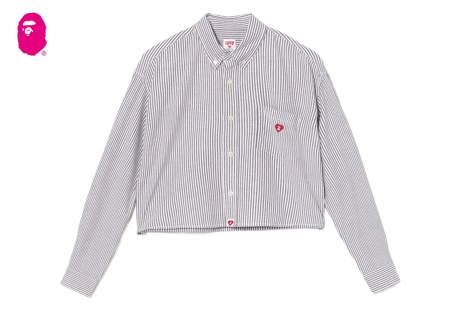 EMBRO BADGE STRIPE CROPPED SHIRT sold by Bape