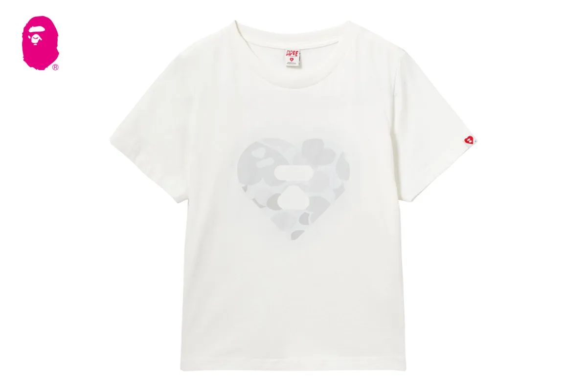 CAMO HEART PRINTED TEE #1 made by Bape