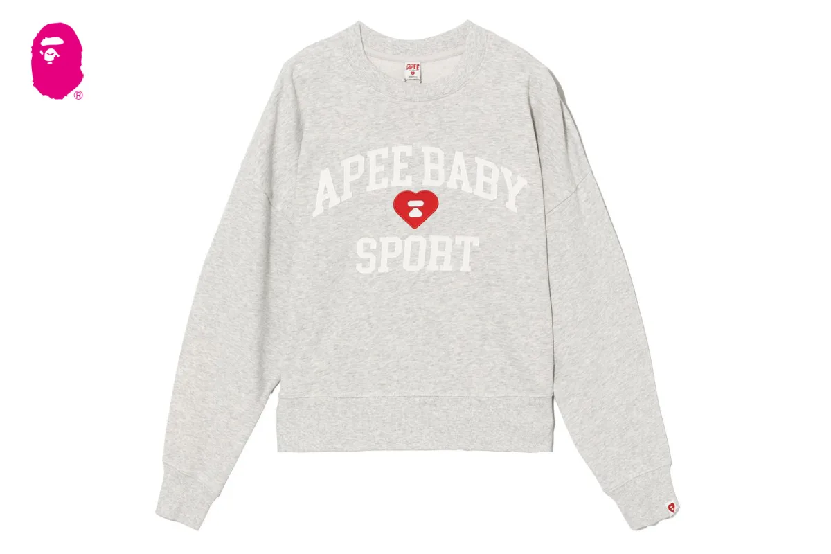 APPLIQUE PATCH AND HEART EMBROIDERY SWEAT SHIRT made by Bape