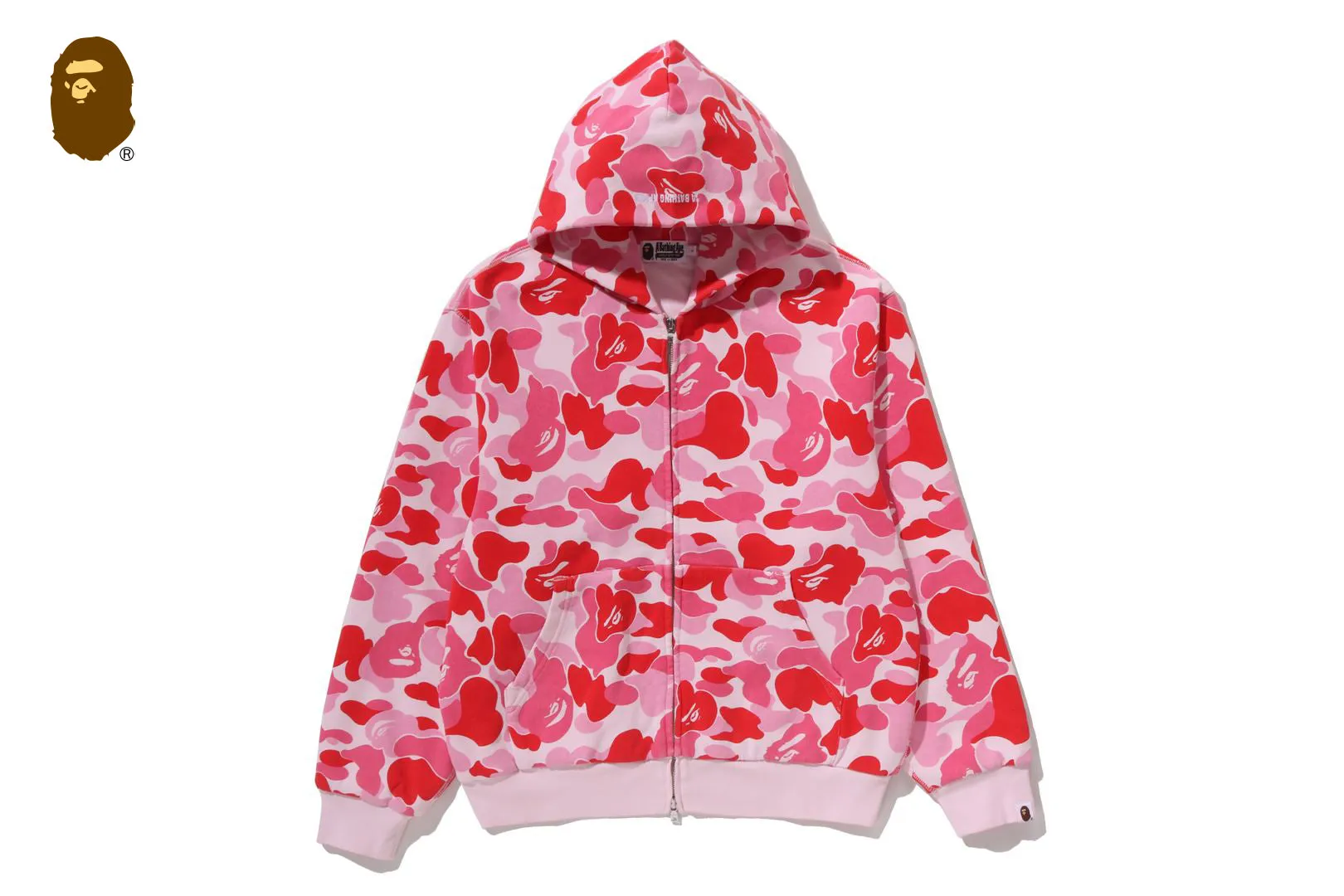 ABC CAMO HEAVY WASH CROPPED FIT ZIP HOODIE sold by Bape