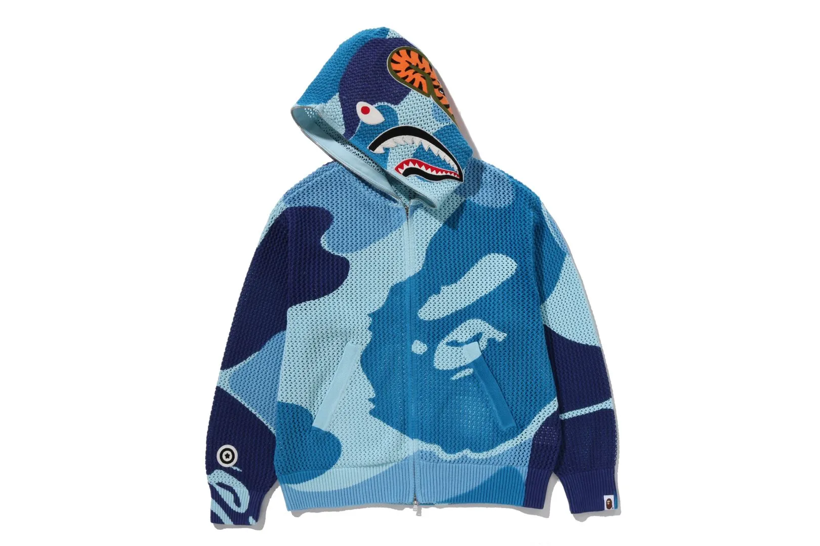 ABC CAMO CROCHET SHARK RELAXED FIT FULL ZIP HOODIE sold by Bape product image thumbnail 2