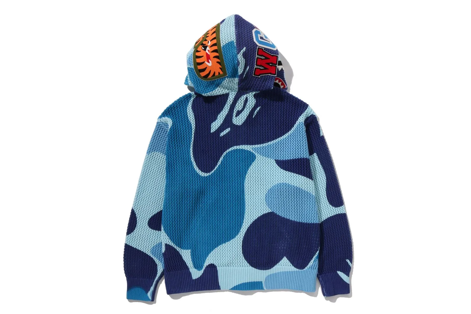 ABC CAMO CROCHET SHARK RELAXED FIT FULL ZIP HOODIE sold by Bape product image thumbnail 3