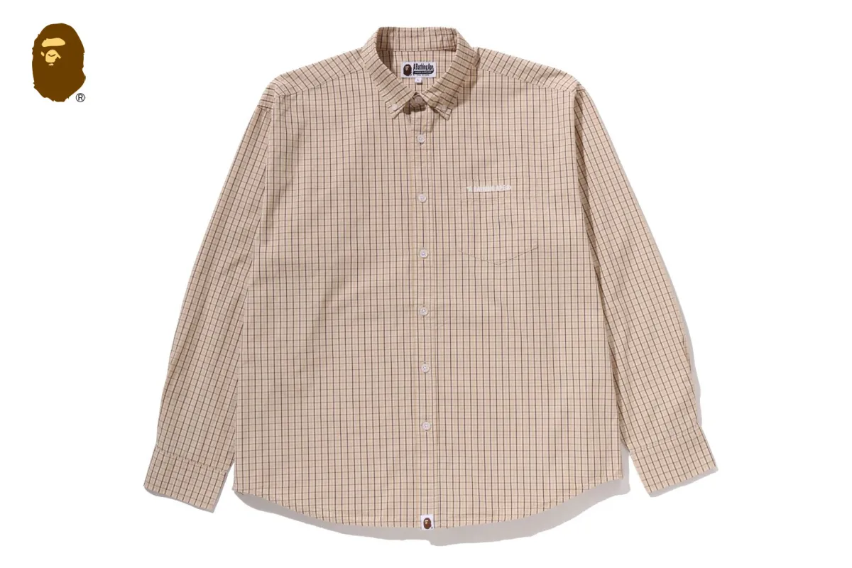 PLAID POPLIN LS SHIRT made by Bape