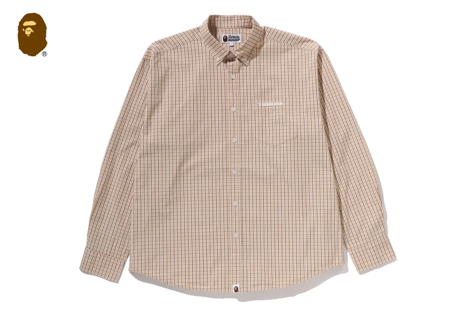 PLAID POPLIN LS SHIRT sold by Bape