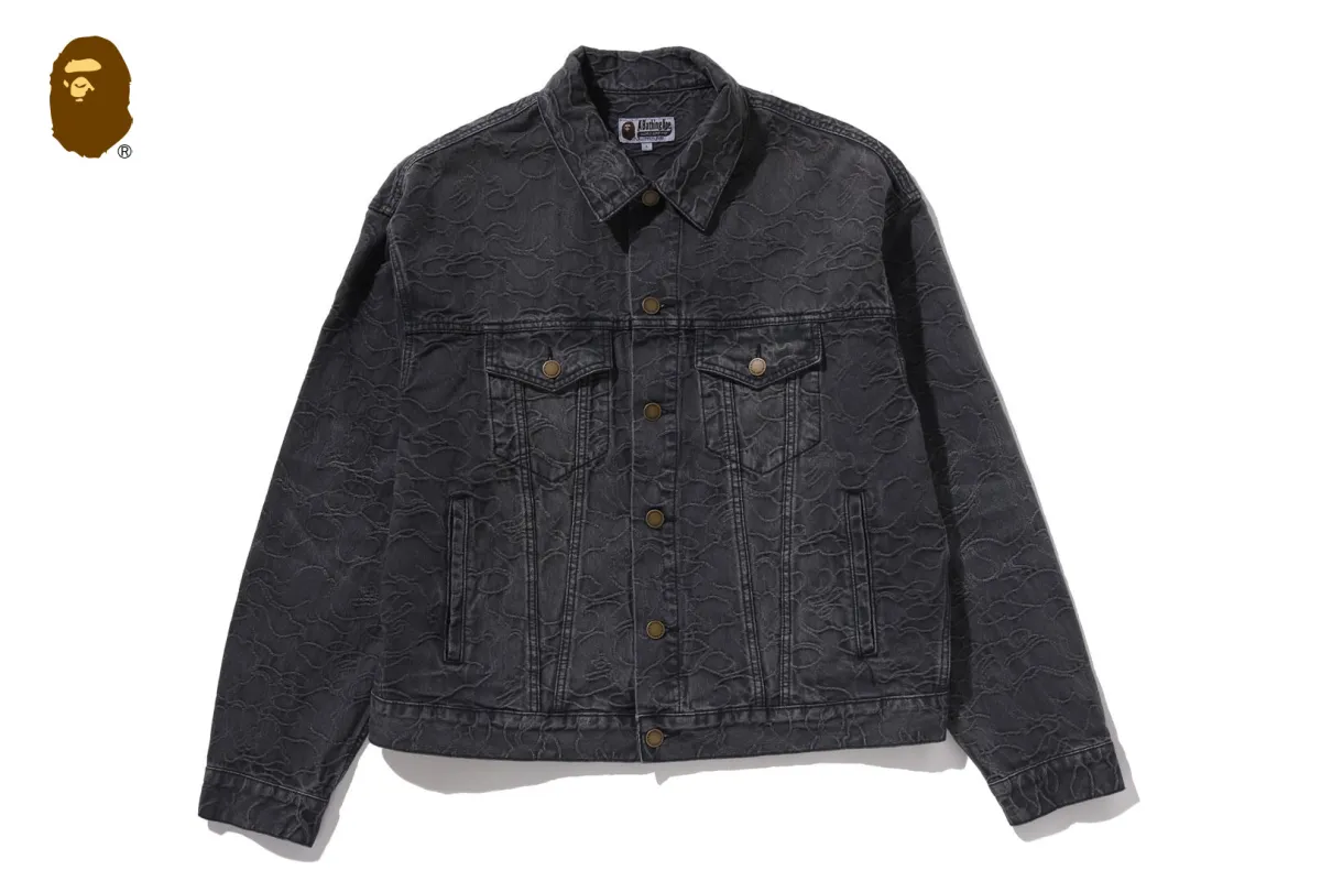 LINE CAMO JACQUARD DENIM JACKET made by Bape