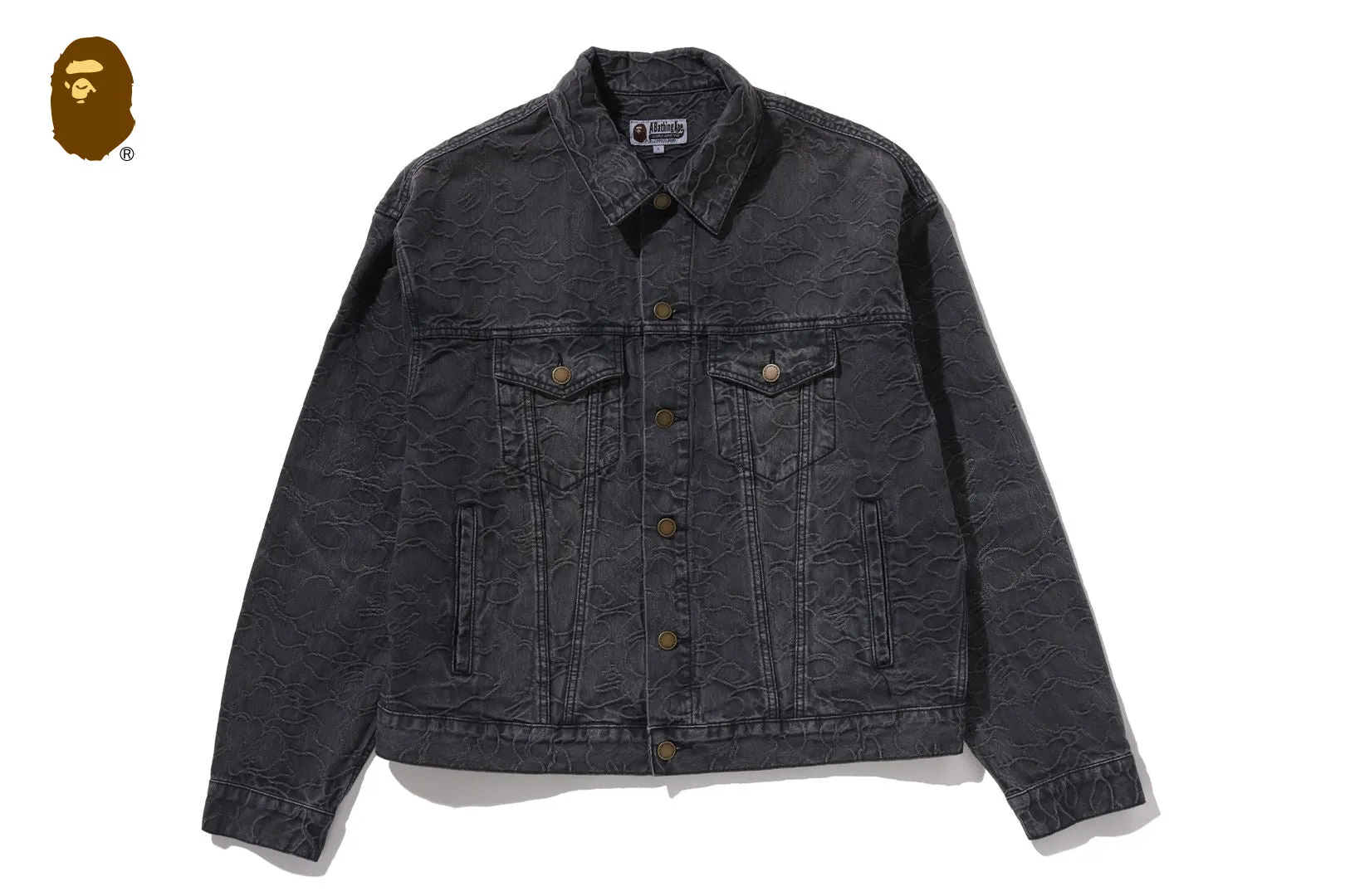 LINE CAMO JACQUARD DENIM JACKET sold by Bape