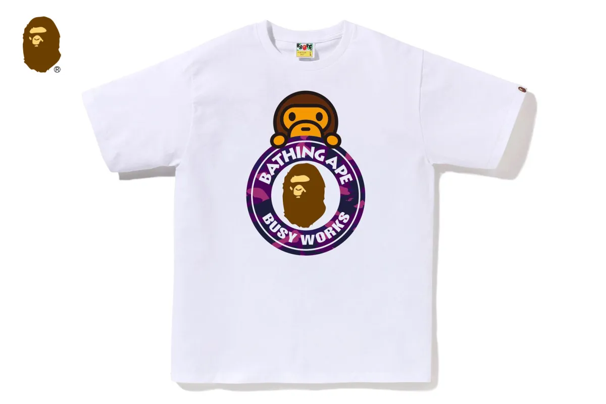 COLOR CAMO MILO ON BUSY WORKS TEE made by Bape