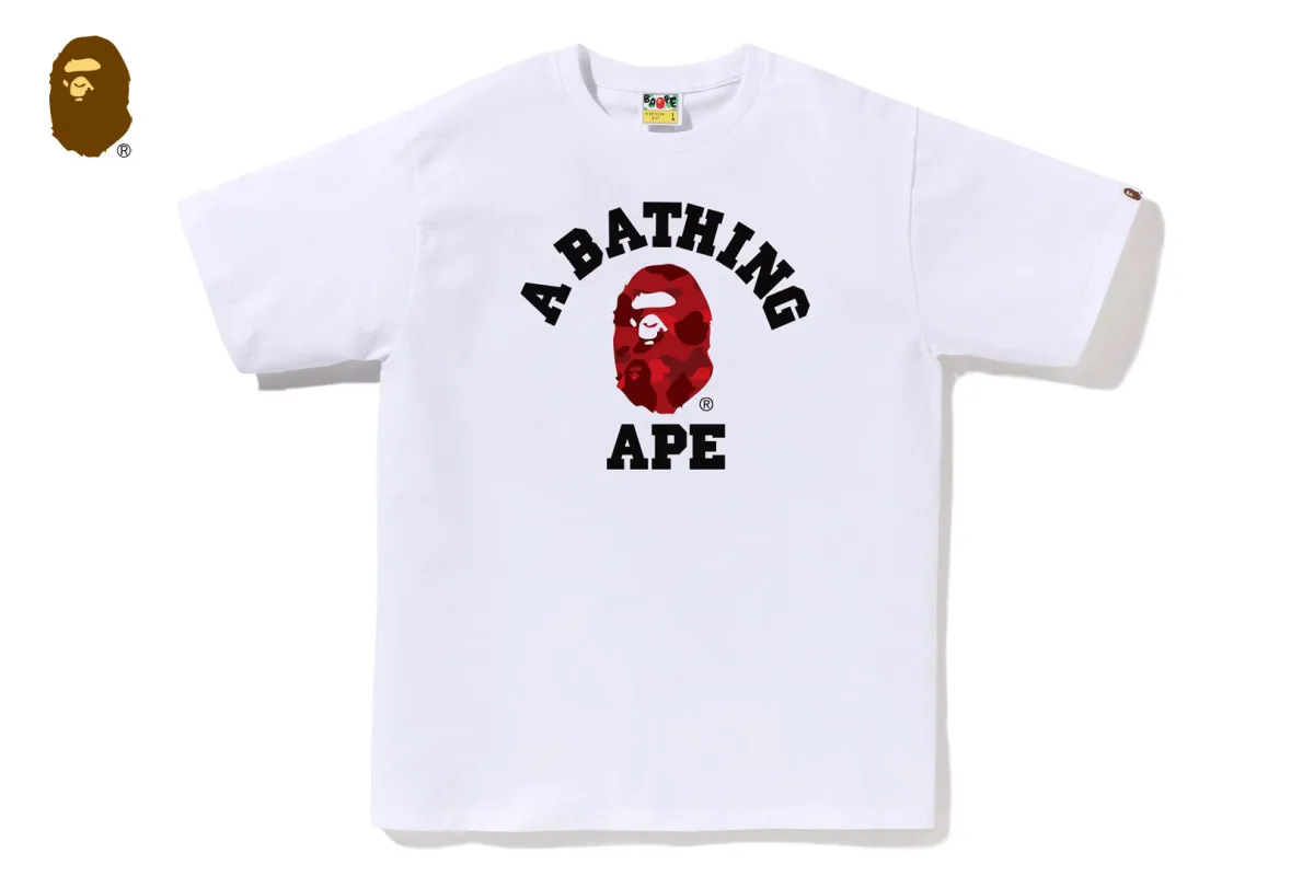 COLOR CAMO COLLEGE TEE sold by Bape