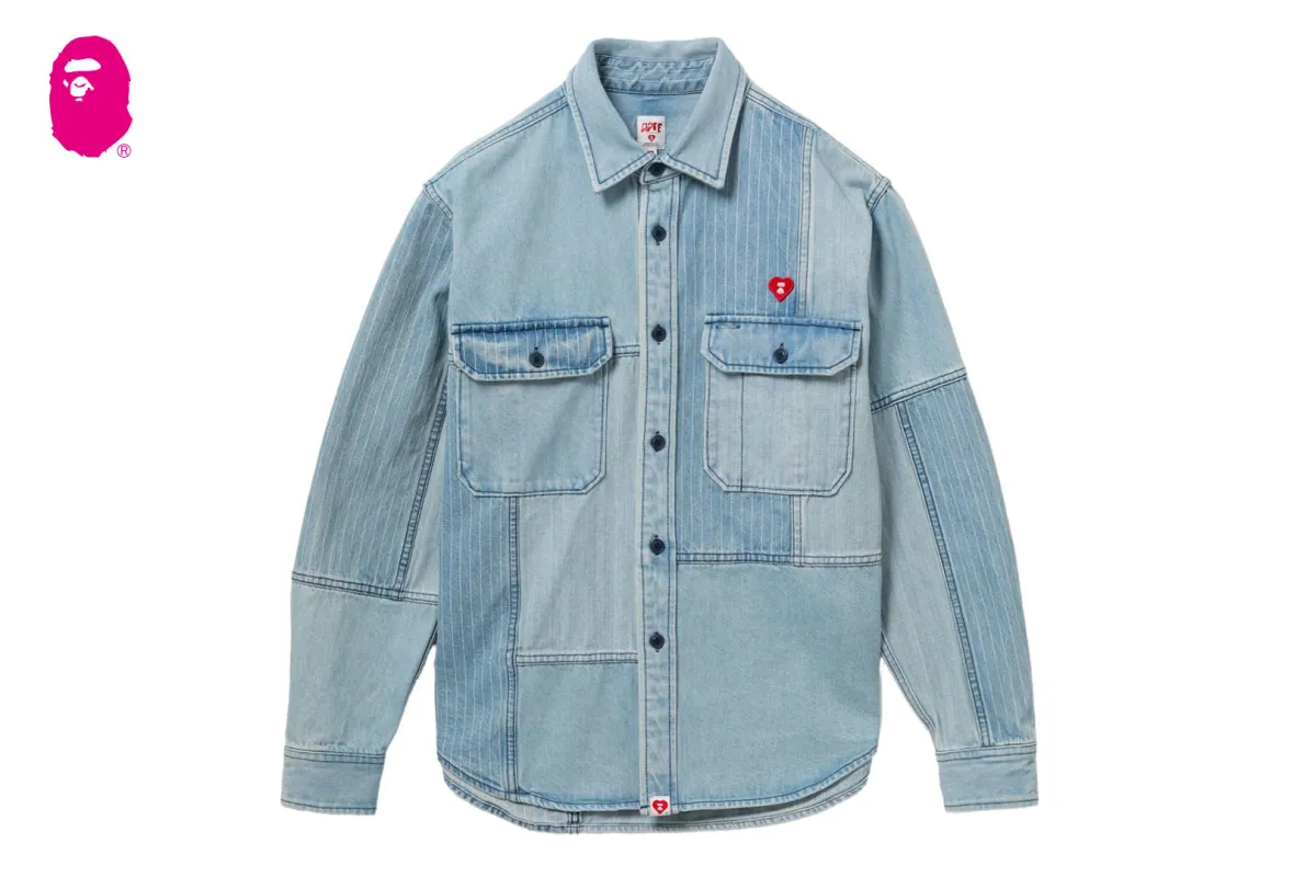 DENIM PATCHWORK WORK SHIRT made by Bape