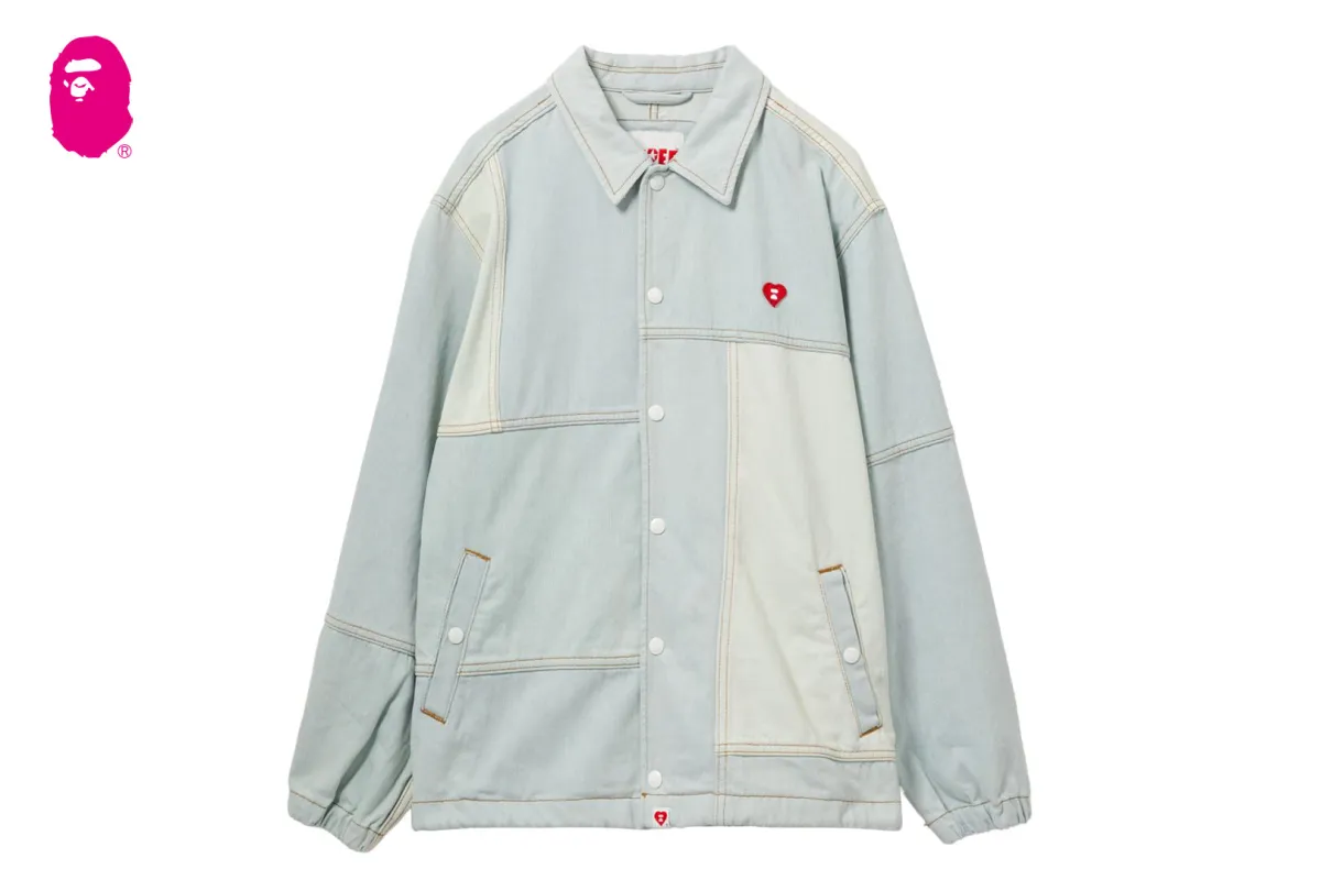 DENIM PATCHWORK COACH JACKET made by Bape