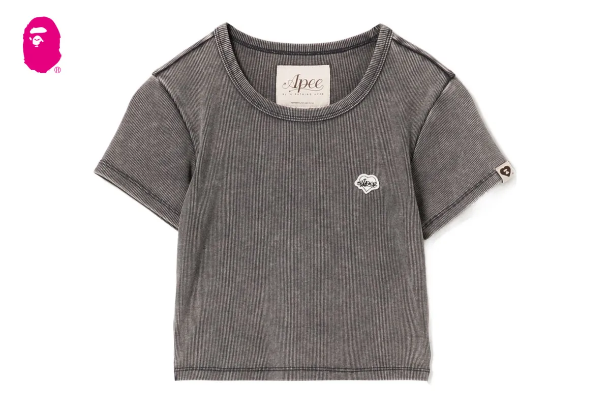 WASHED RIBBED TEE made by Bape