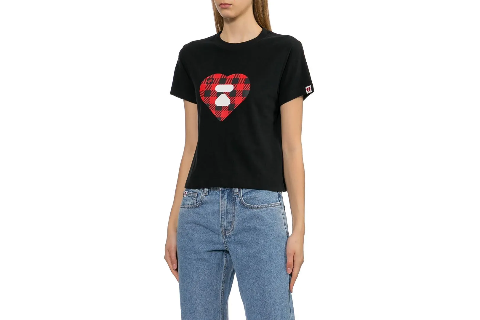 TARTAN PLAID HEART PRINTED TEE sold by Bape product image thumbnail 3