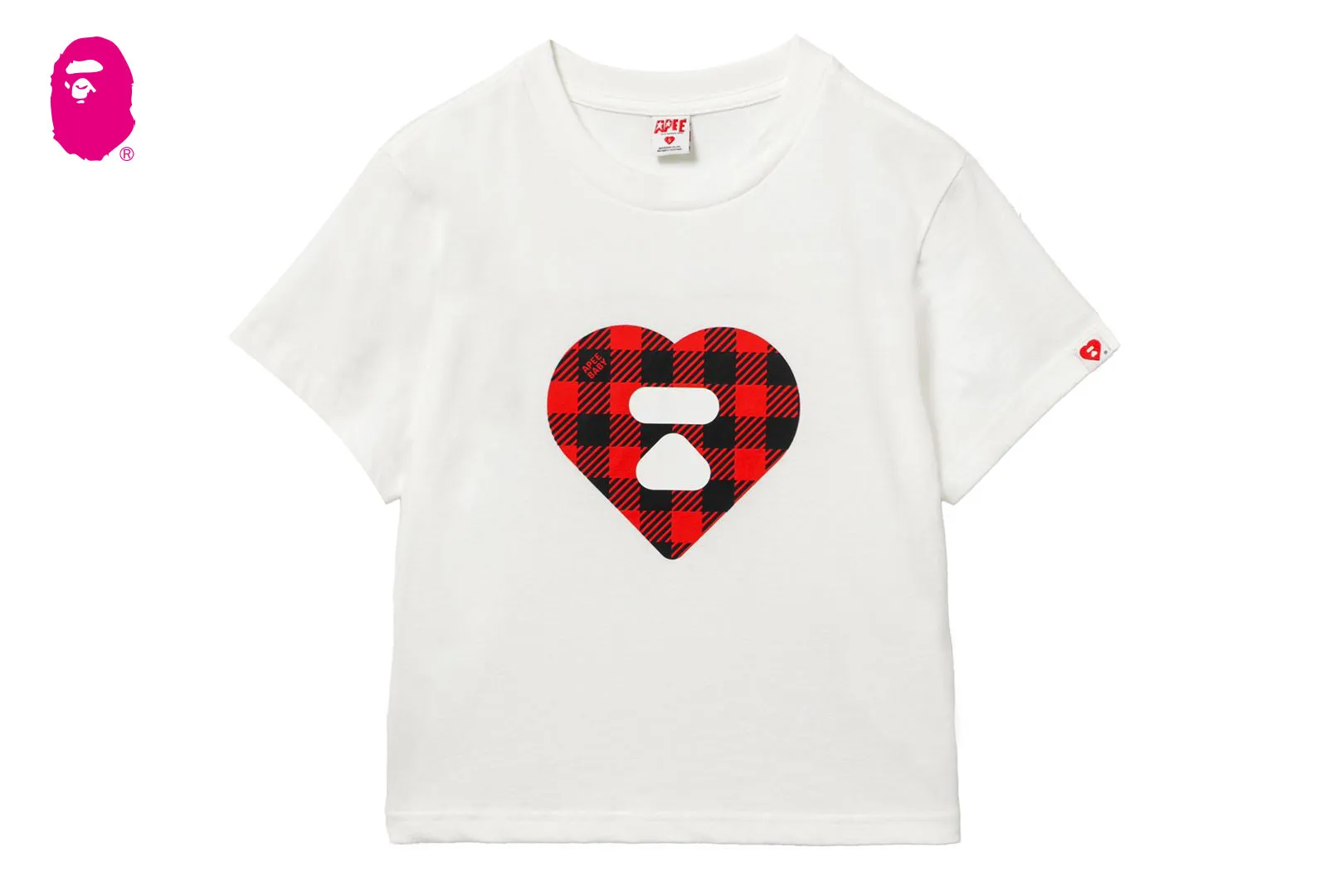 TARTAN PLAID HEART PRINTED TEE sold by Bape product image thumbnail 4