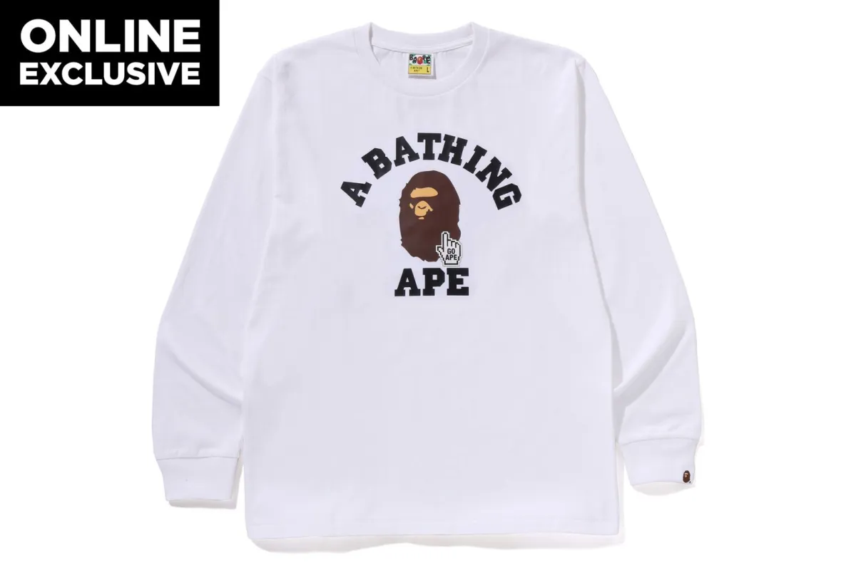 GO APE POINTER COLLEGE LS TEE BAPEC made by Bape