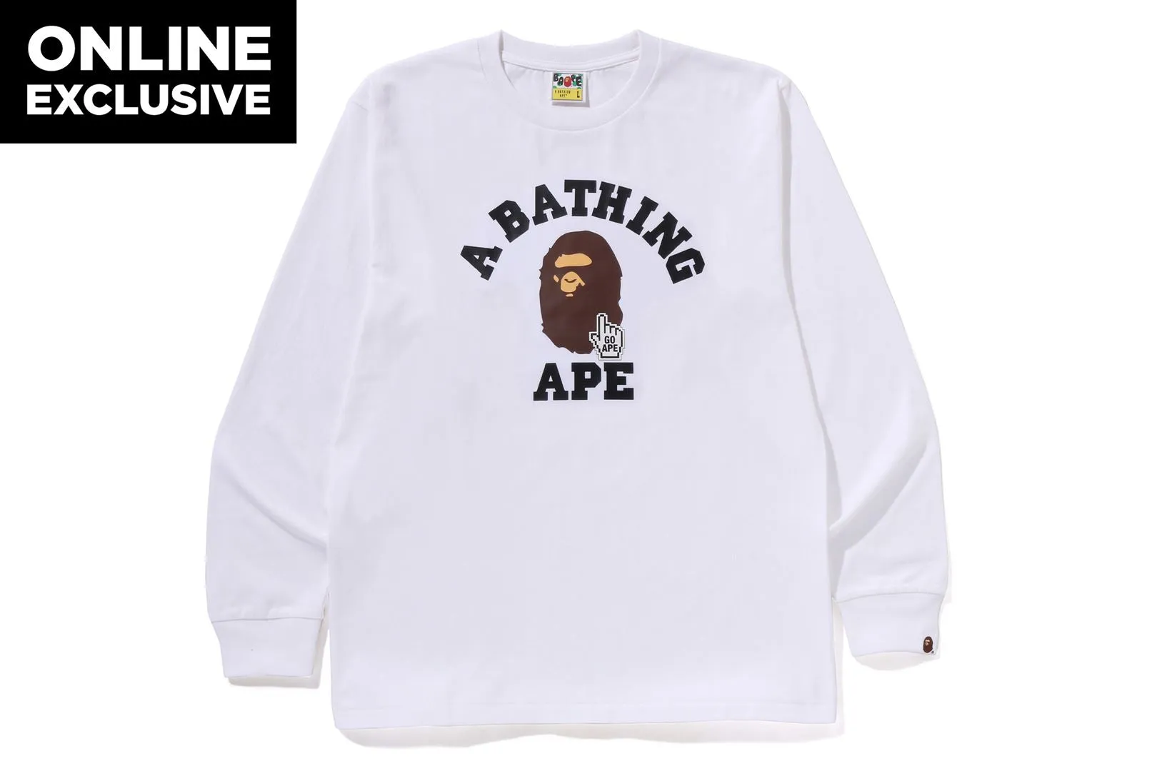 GO APE POINTER COLLEGE LS TEE BAPEC sold by Bape