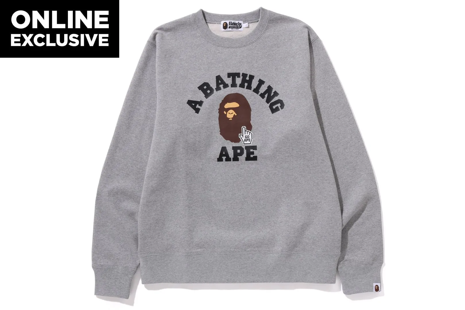 GO APE POINTER COLLEGE CREWNECK BAPEC sold by Bape
