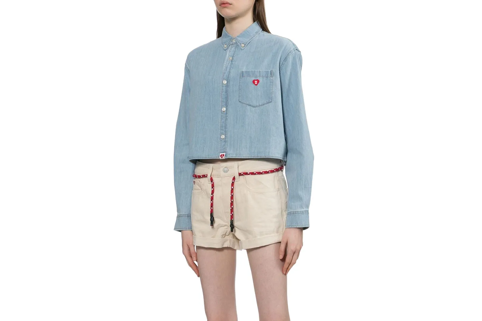 EMBRO BADGE CHAMBRAY CROPPED SHIRT sold by Bape product image thumbnail 3