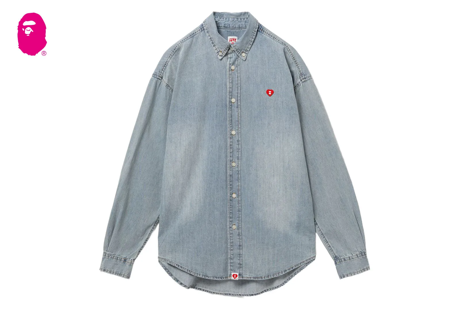 EMBRO BADGE CHAMBRAY BOYFRIEND SHIRT sold by Bape