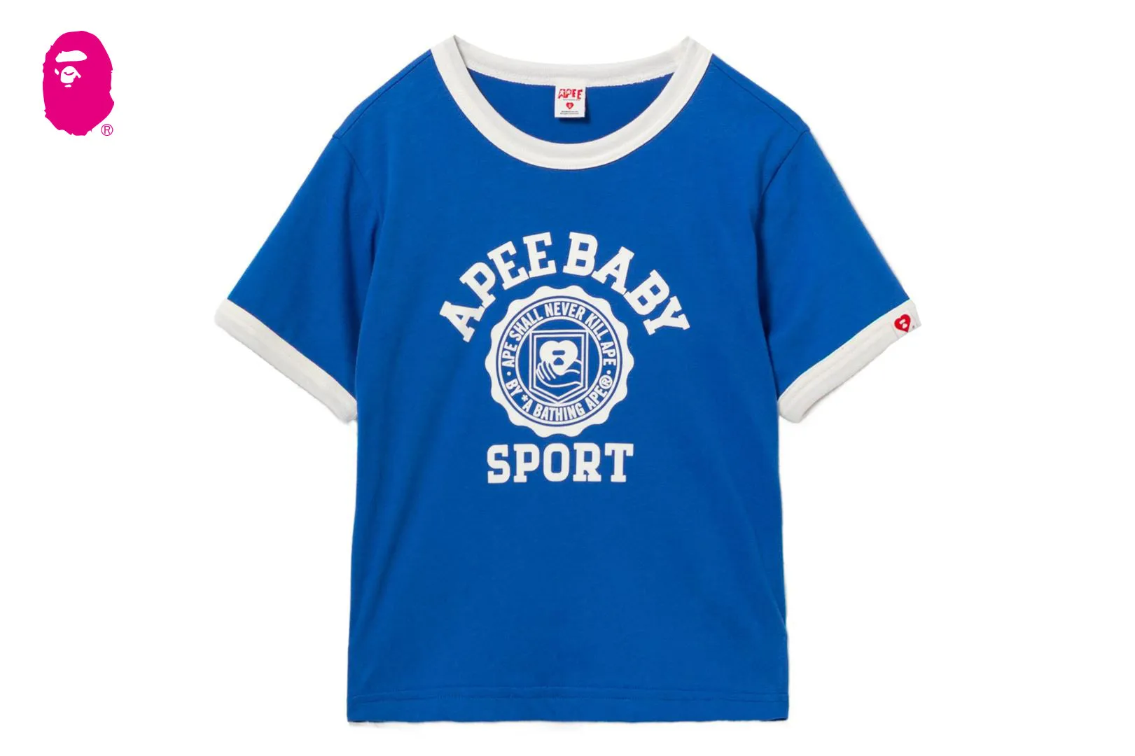 COLLEGE PRINT RINGER CROP TEE sold by Bape product image thumbnail 4