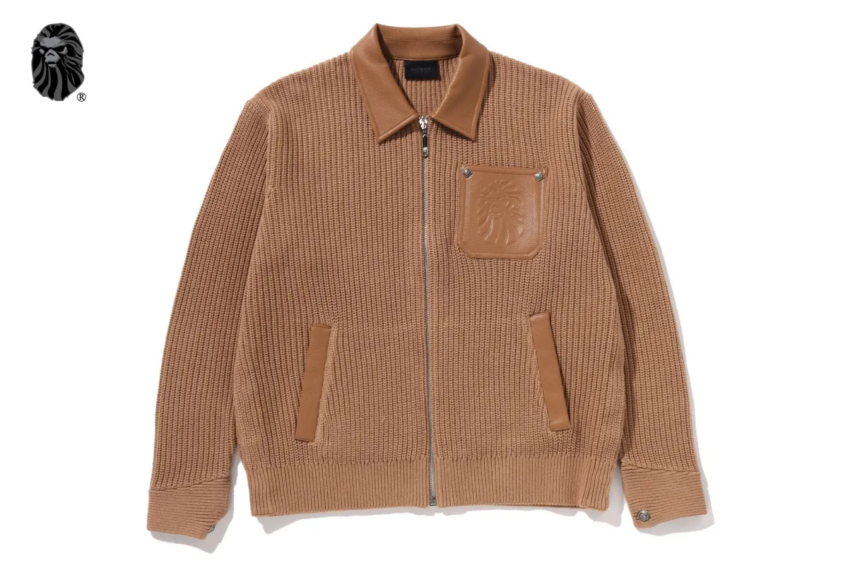 BAPE BLACK ZIPPED WORK CARDIGAN made by Bape
