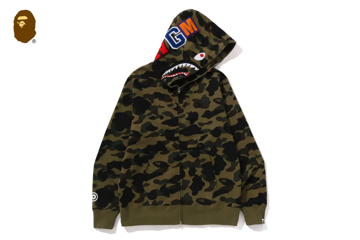 1ST CAMO SHARK FULL ZIP HOODIE made by Bape