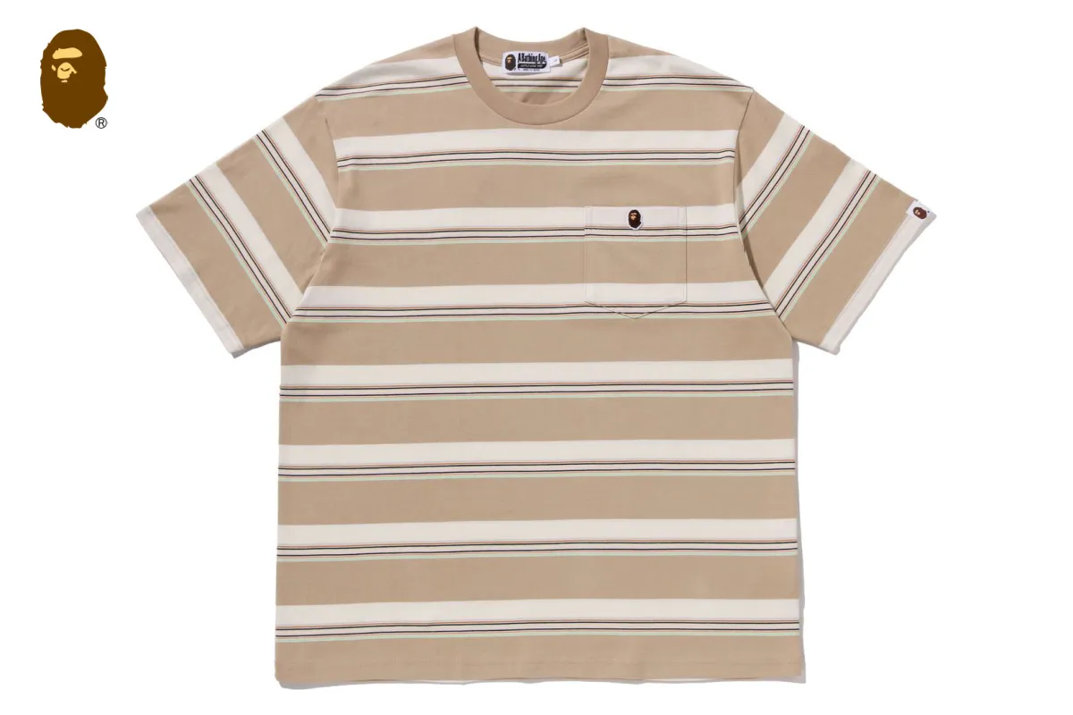 STRIPE ONE POINT RELAXED FIT POCKET TEE made by Bape